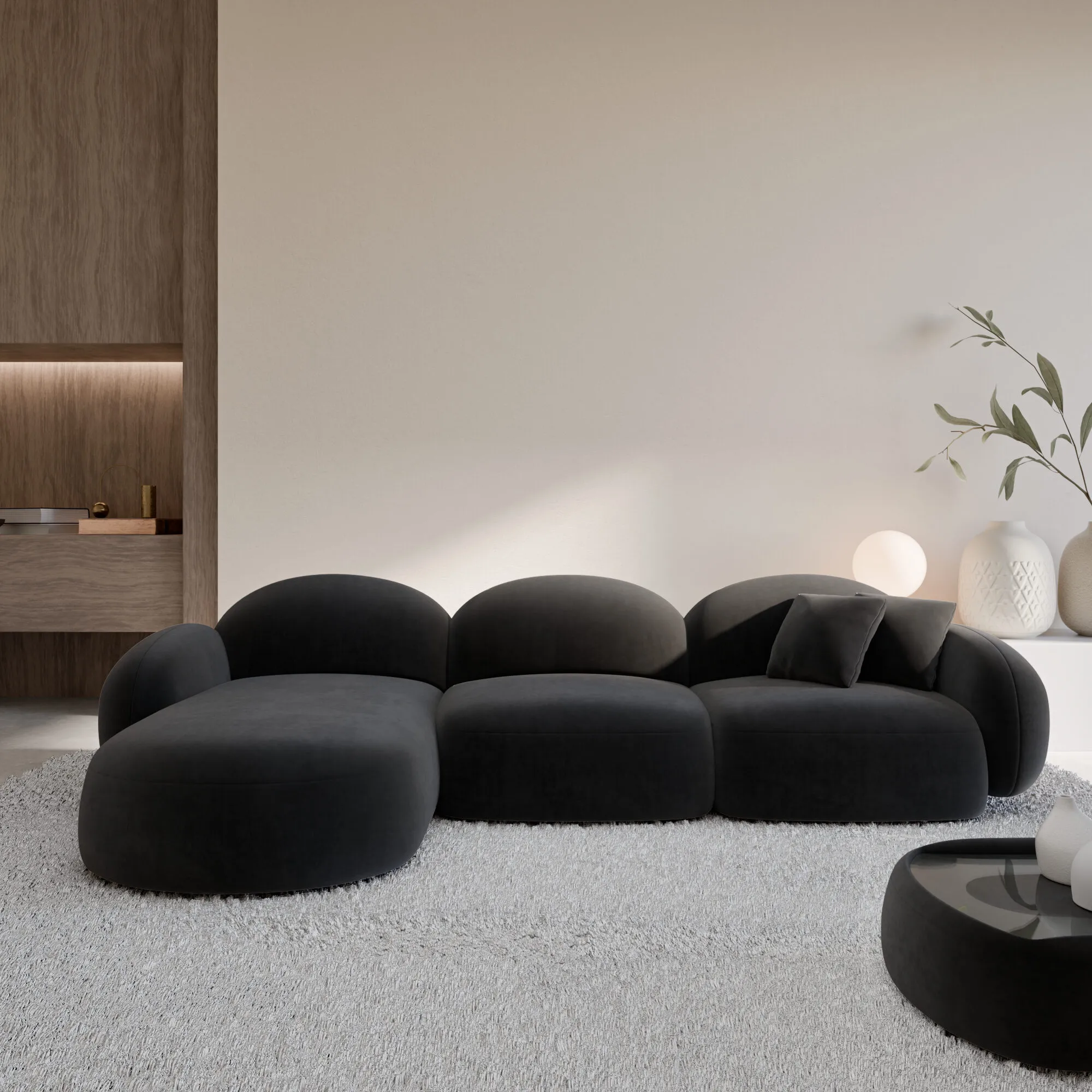 Samtstoff L-Form Sofa Lumira – Bild 5