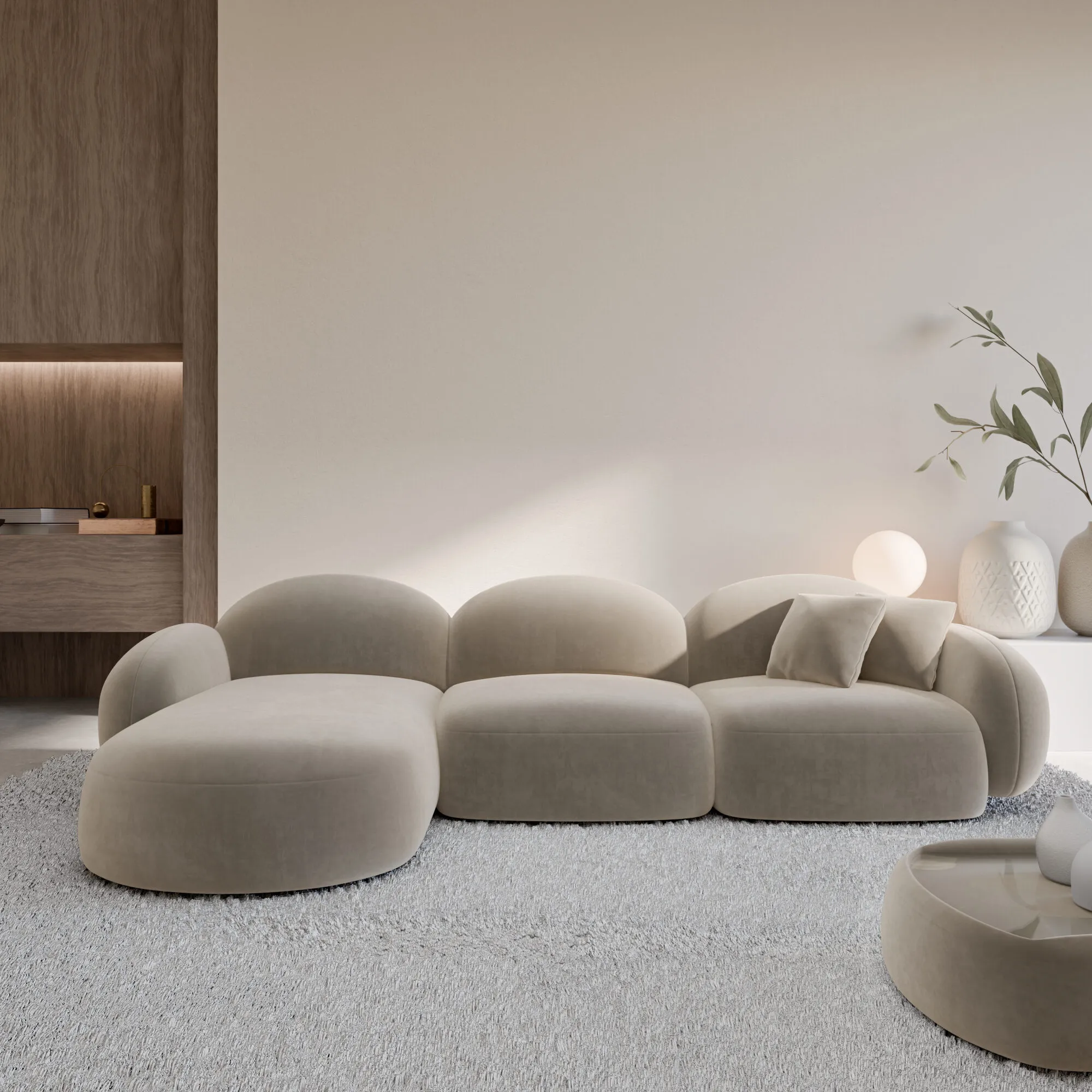 Samtstoff L-Form Sofa Lumira – Bild 15