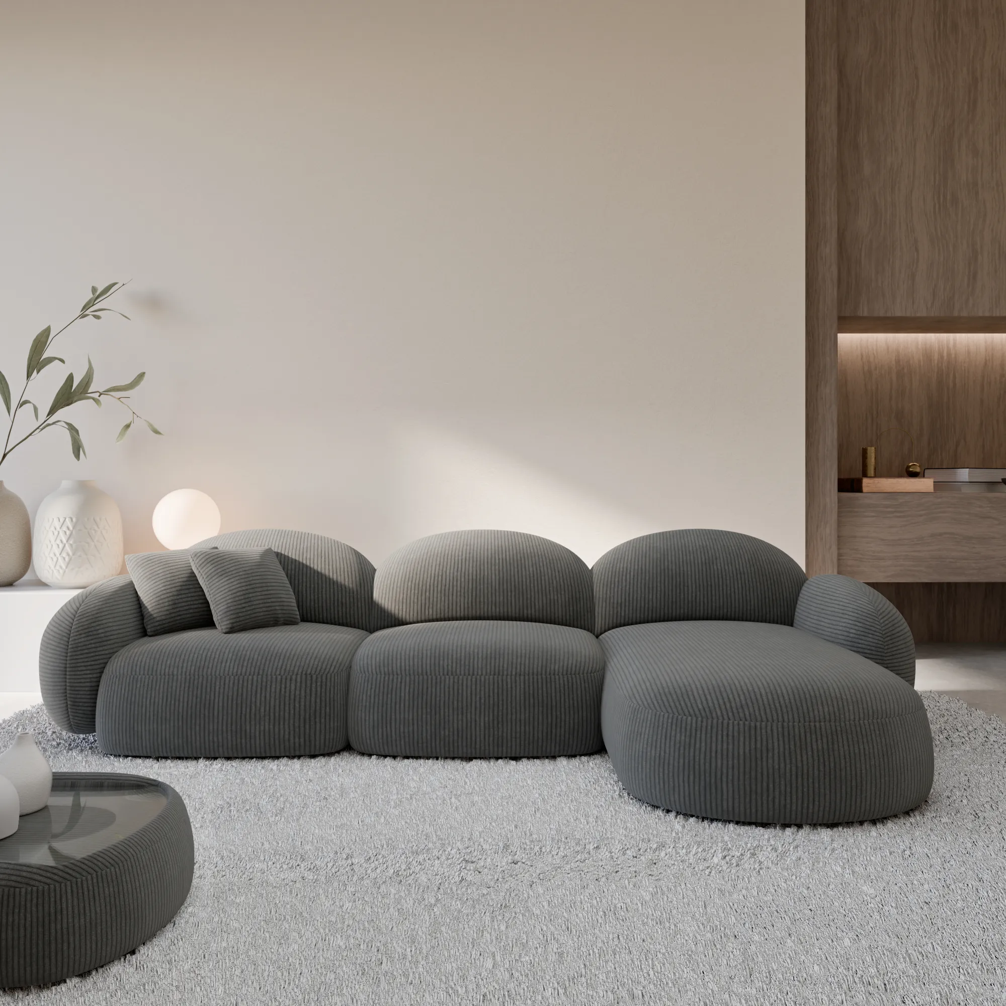 Cord L-Form Sofa Lumira – Bild 7