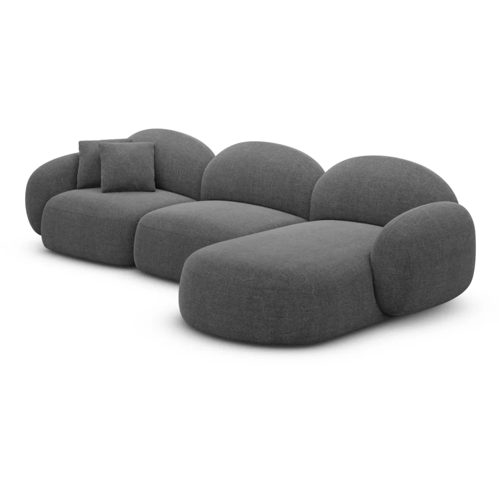 Strukturstoff L-Form Sofa Lumira
