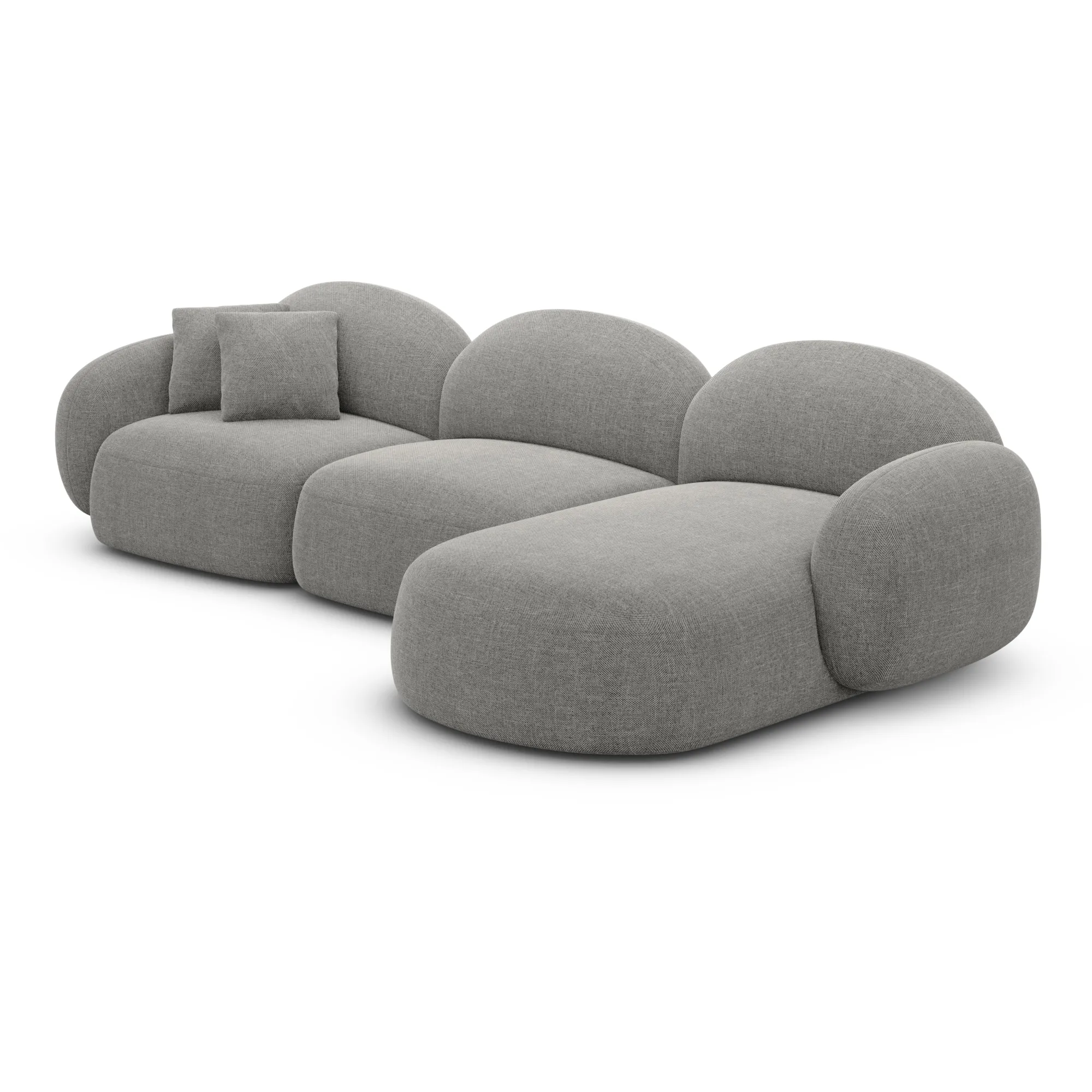 Strukturstoff L-Form Sofa Lumira – Bild 48