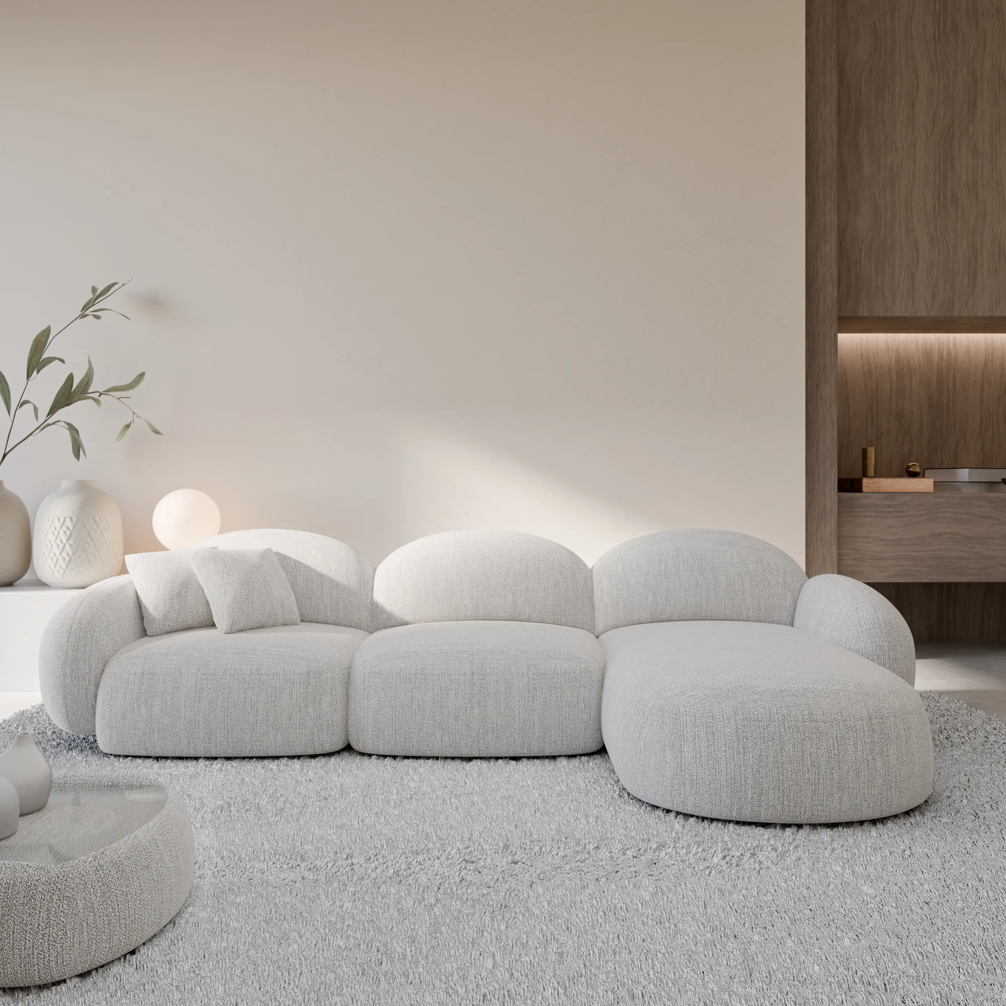 Strukturstoff L-Form Sofa Lumira – Bild 8