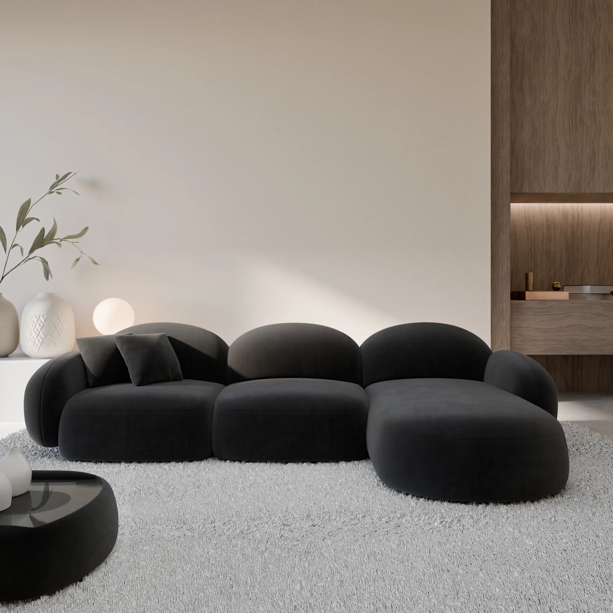 Samtstoff L-Form Sofa Lumira – Bild 17