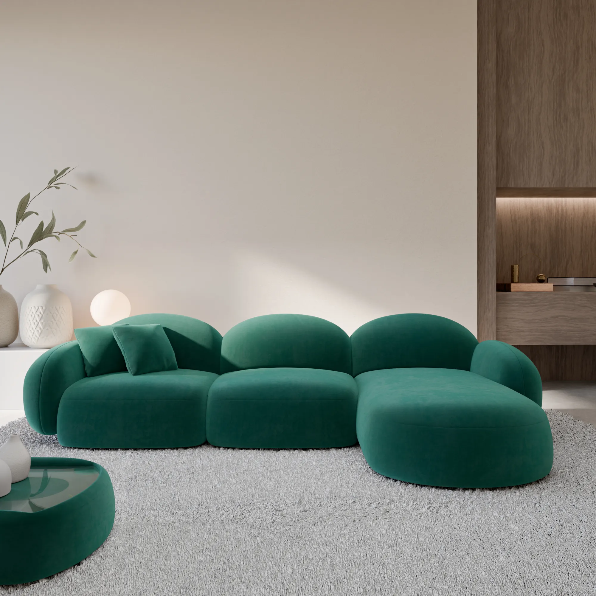 Samtstoff L-Form Sofa Lumira – Bild 21