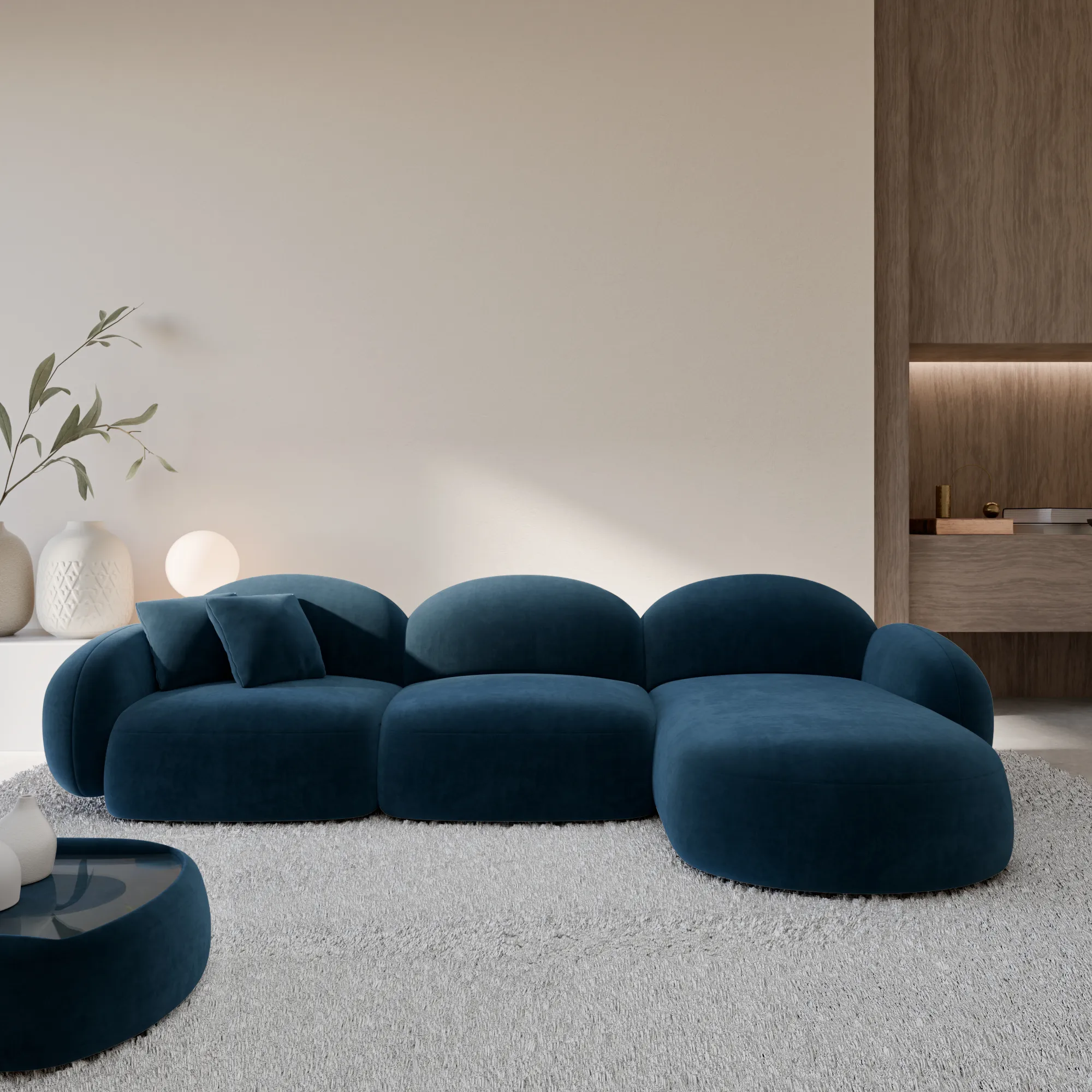 Samtstoff L-Form Sofa Lumira – Bild 23