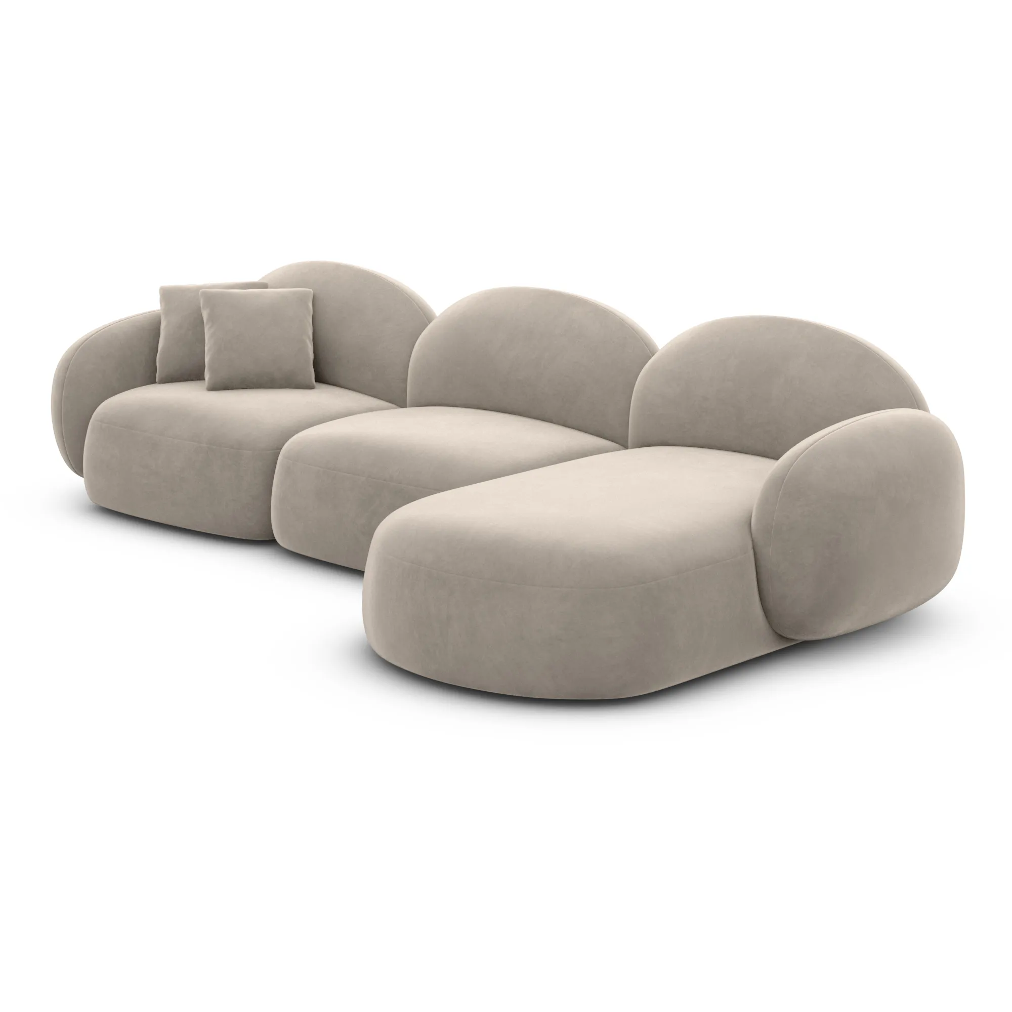 Samtstoff L-Form Sofa Lumira – Bild 61