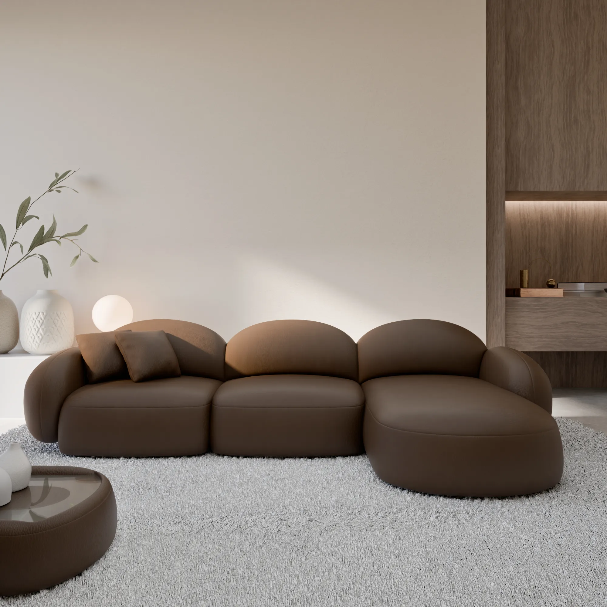 Kunstleder L-Form Sofa Lumira – Bild 15