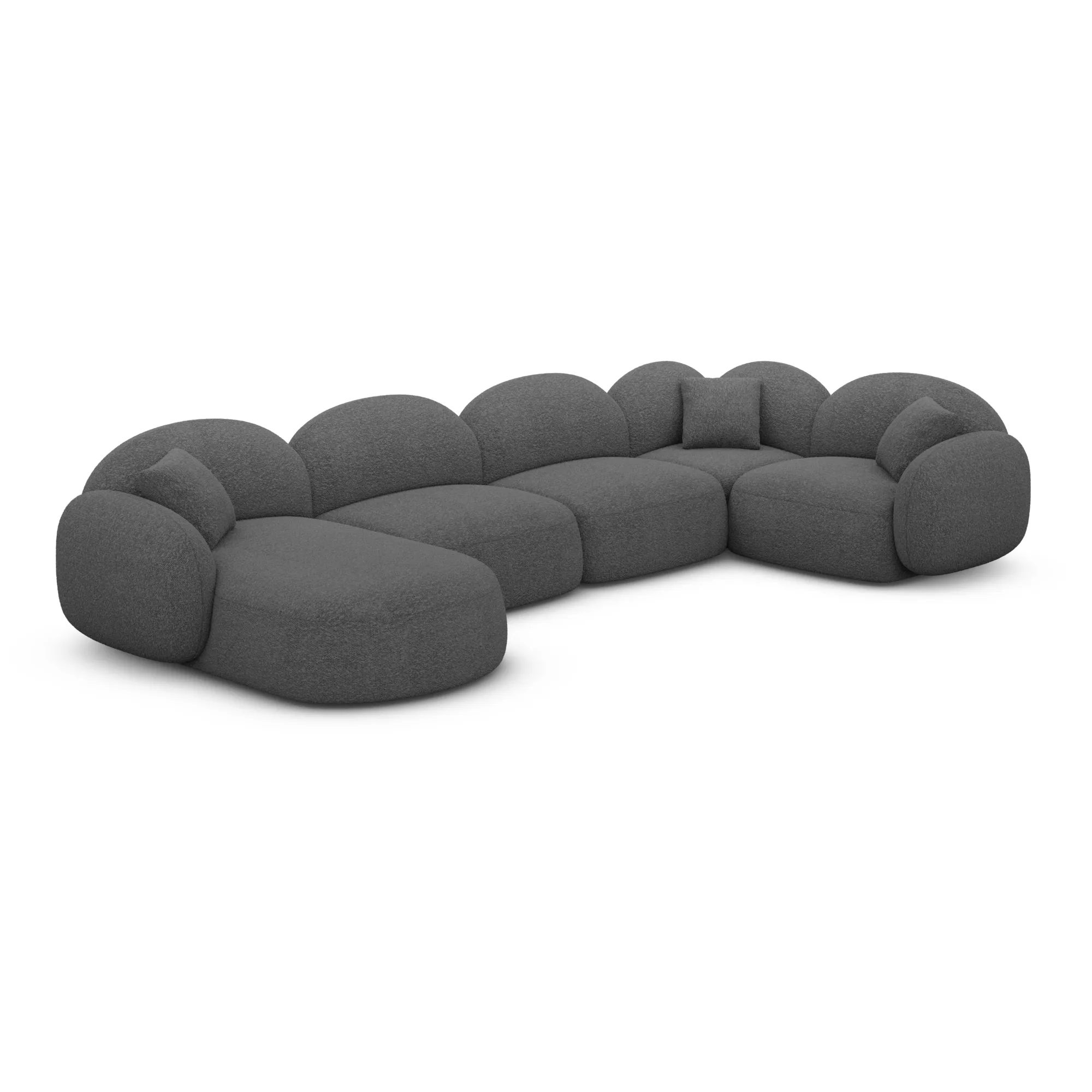 Bouclé U-Form XL Wohnlandschaft Lumira – Bild 22