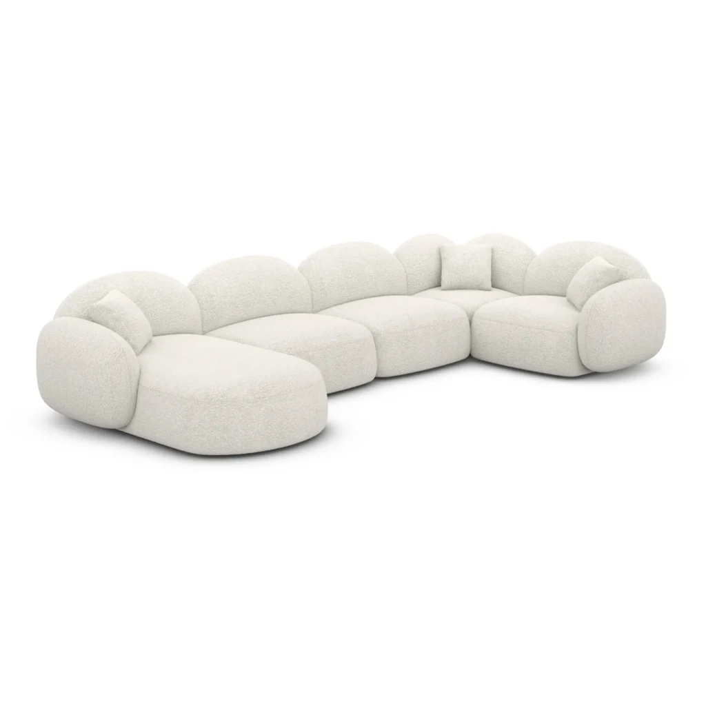 Bouclé U-Form XL Wohnlandschaft Lumira