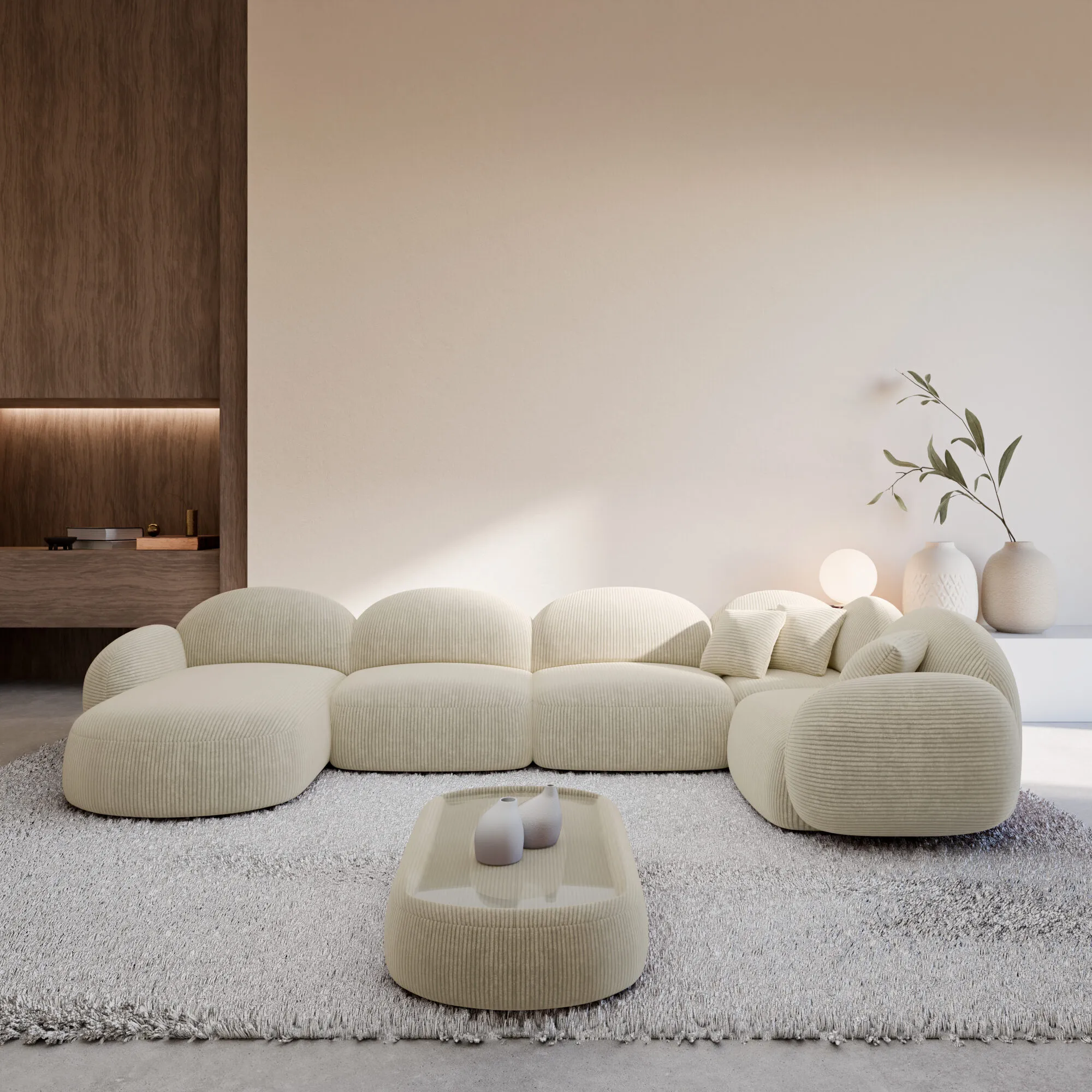 Cord U-Form XL Wohnlandschaft Lumira – Bild 4