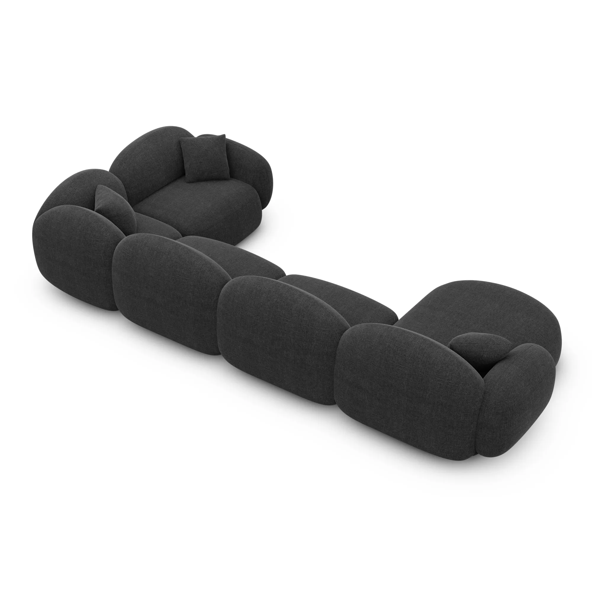 Strukturstoff U-Form XL Wohnlandschaft Lumira – Bild 41
