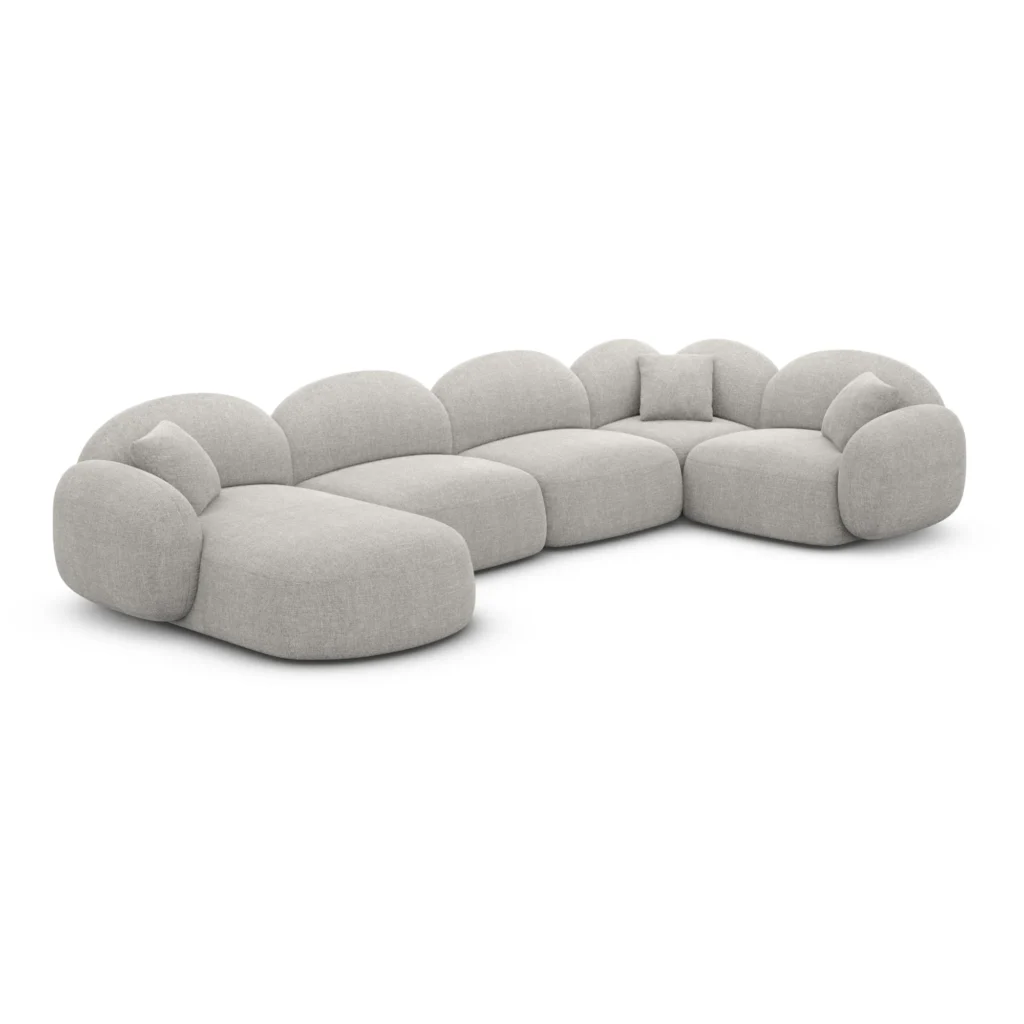 Strukturstoff U-Form XL Wohnlandschaft Lumira