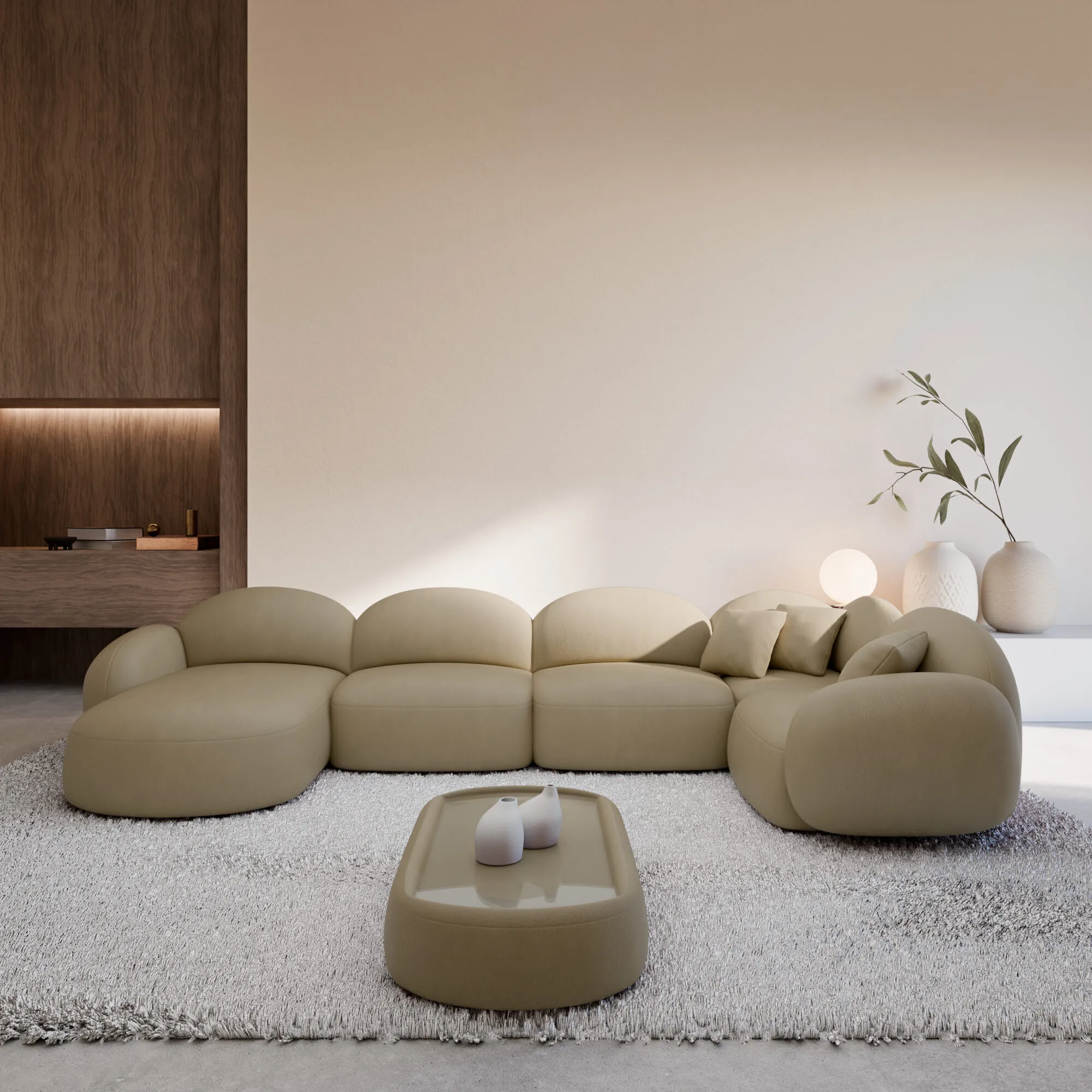 Echtleder U-Form XL Wohnlandschaft Lumira – Bild 4
