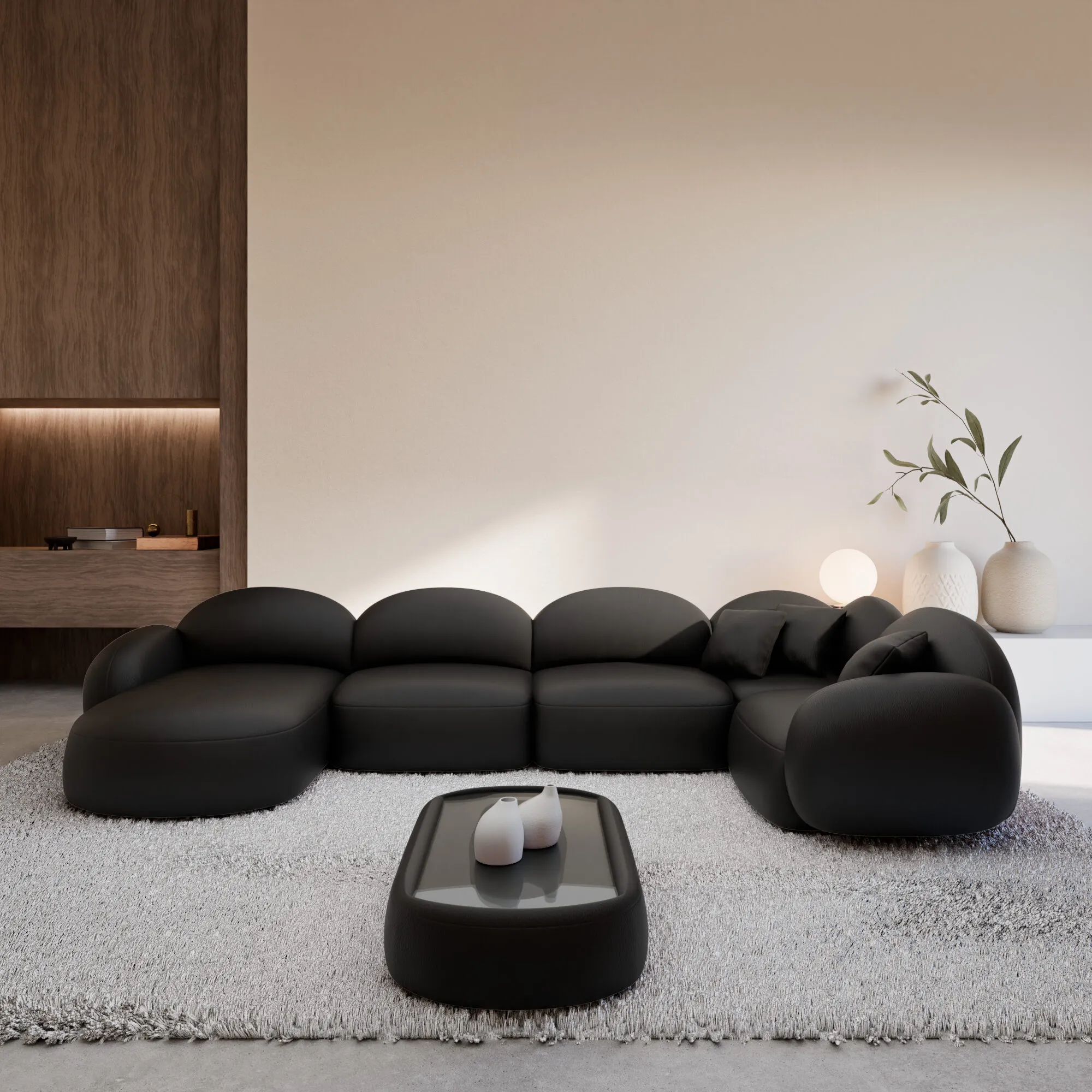 Kunstleder U-Form XL Wohnlandschaft Lumira – Bild 12