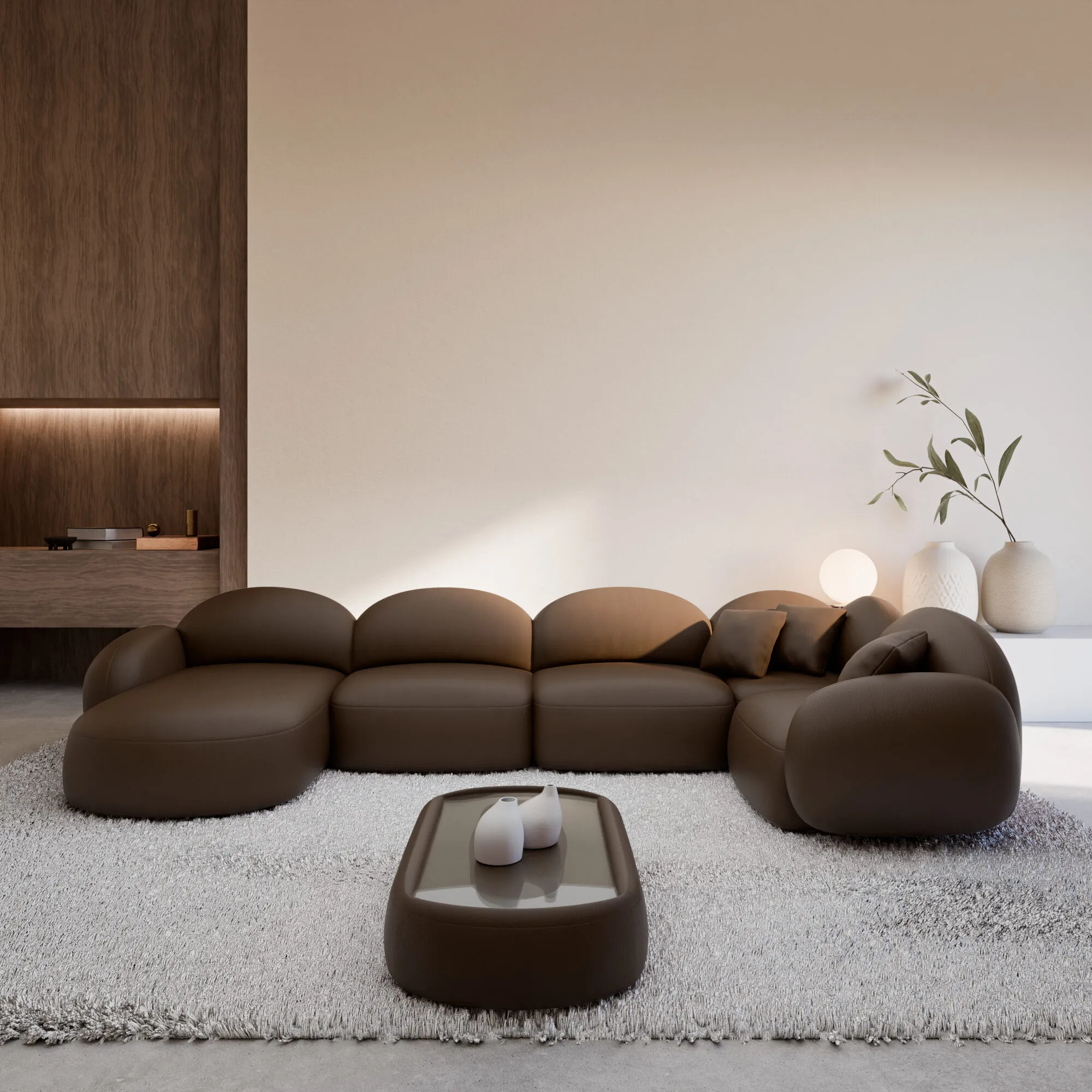 Kunstleder U-Form XL Wohnlandschaft Lumira – Bild 15