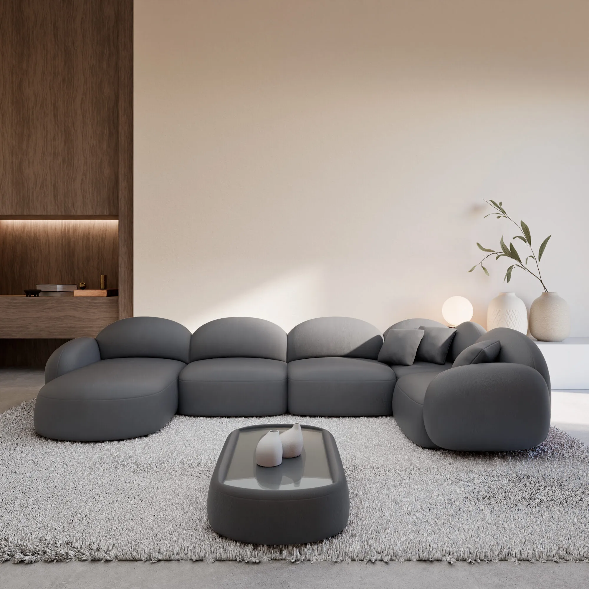 Kunstleder U-Form XL Wohnlandschaft Lumira – Bild 16