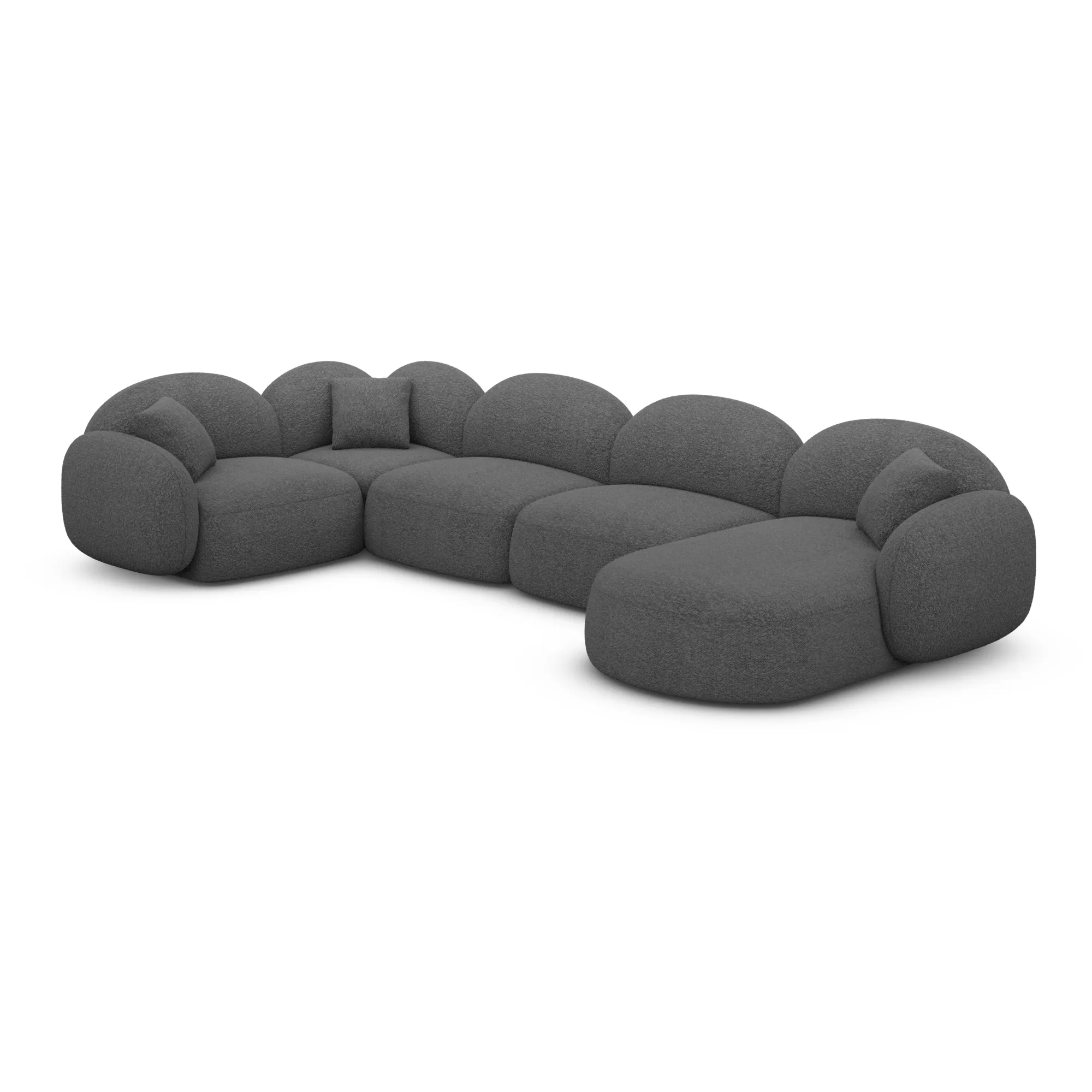 Bouclé U-Form XL Wohnlandschaft Lumira – Bild 13