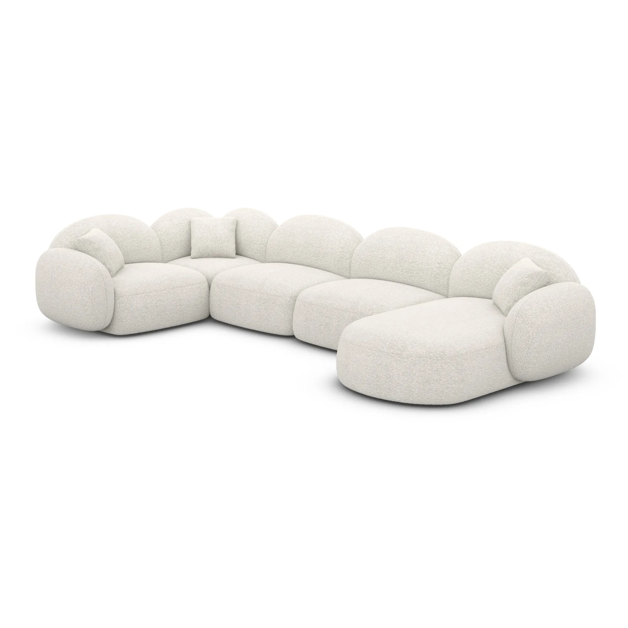 Bouclé U-Form XL Wohnlandschaft Lumira – Bild 19