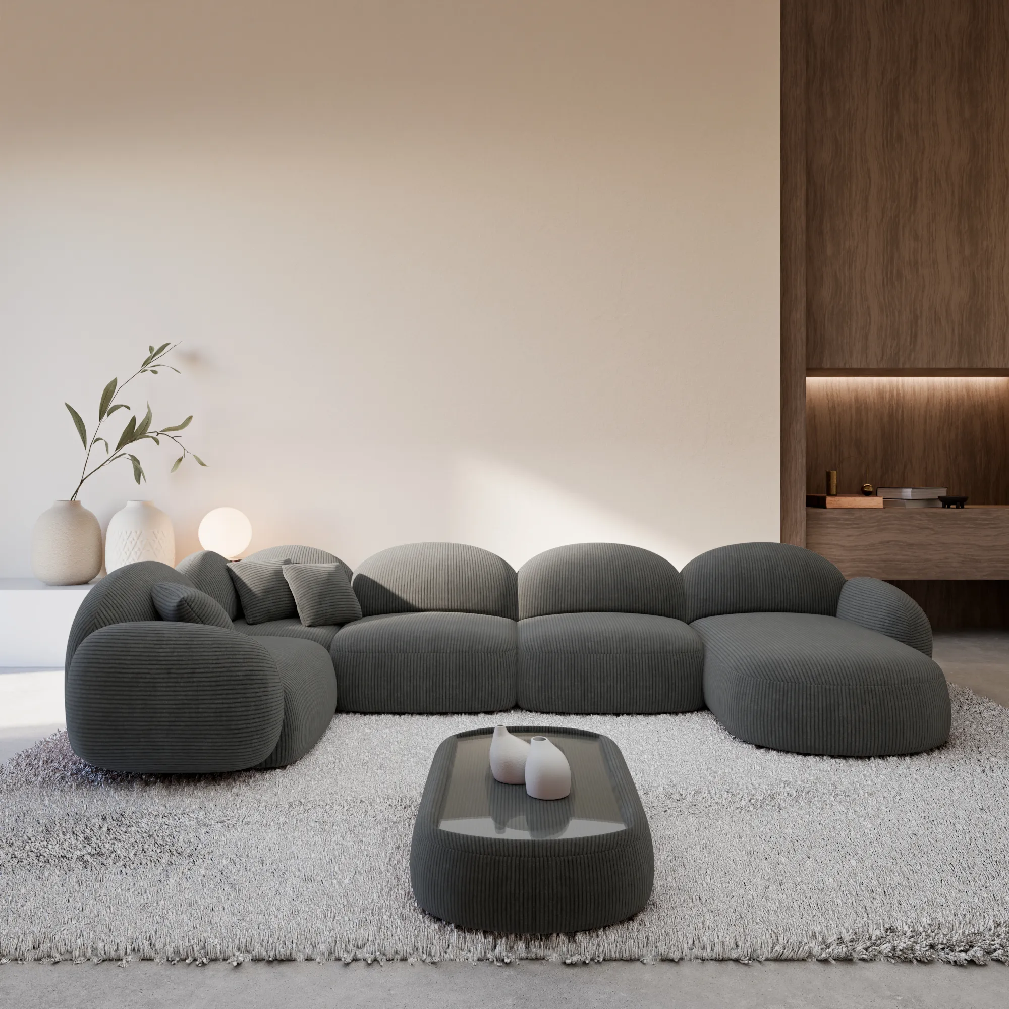 Cord U-Form XL Wohnlandschaft Lumira – Bild 7