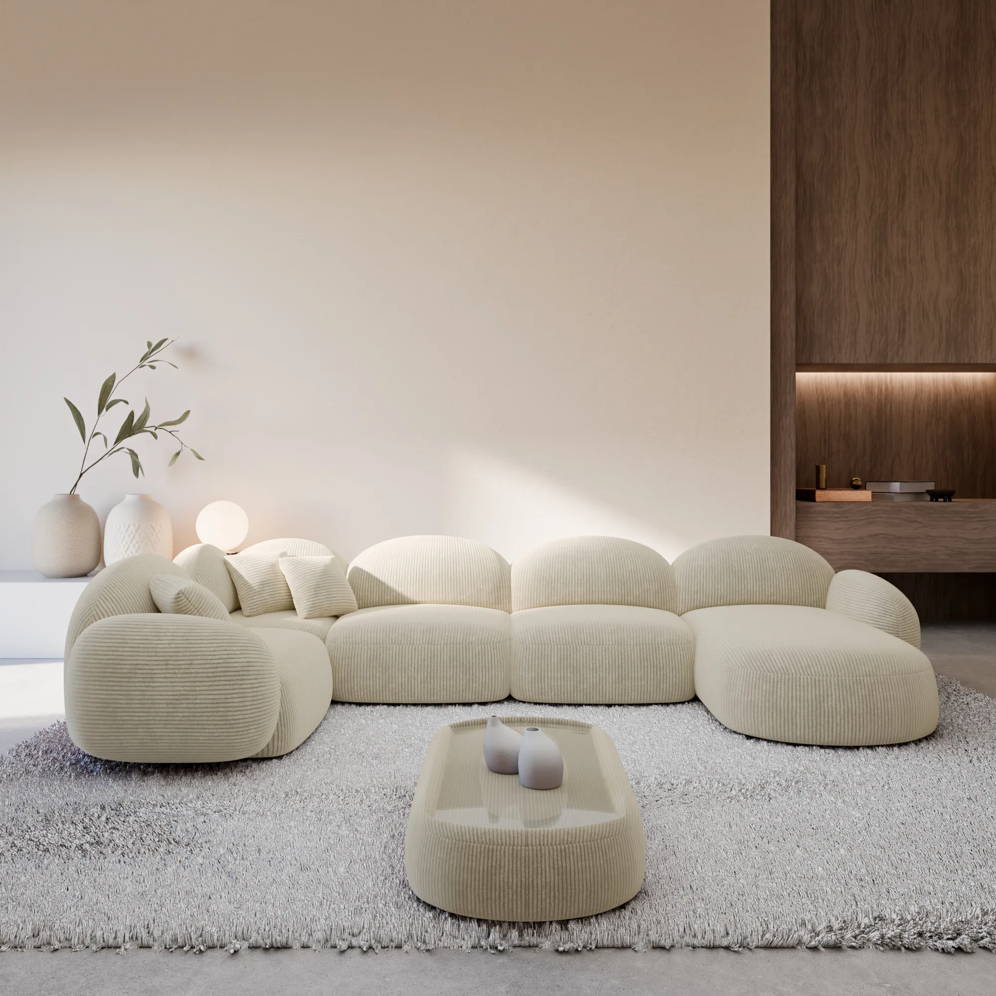 Cord U-Form XL Wohnlandschaft Lumira – Bild 8