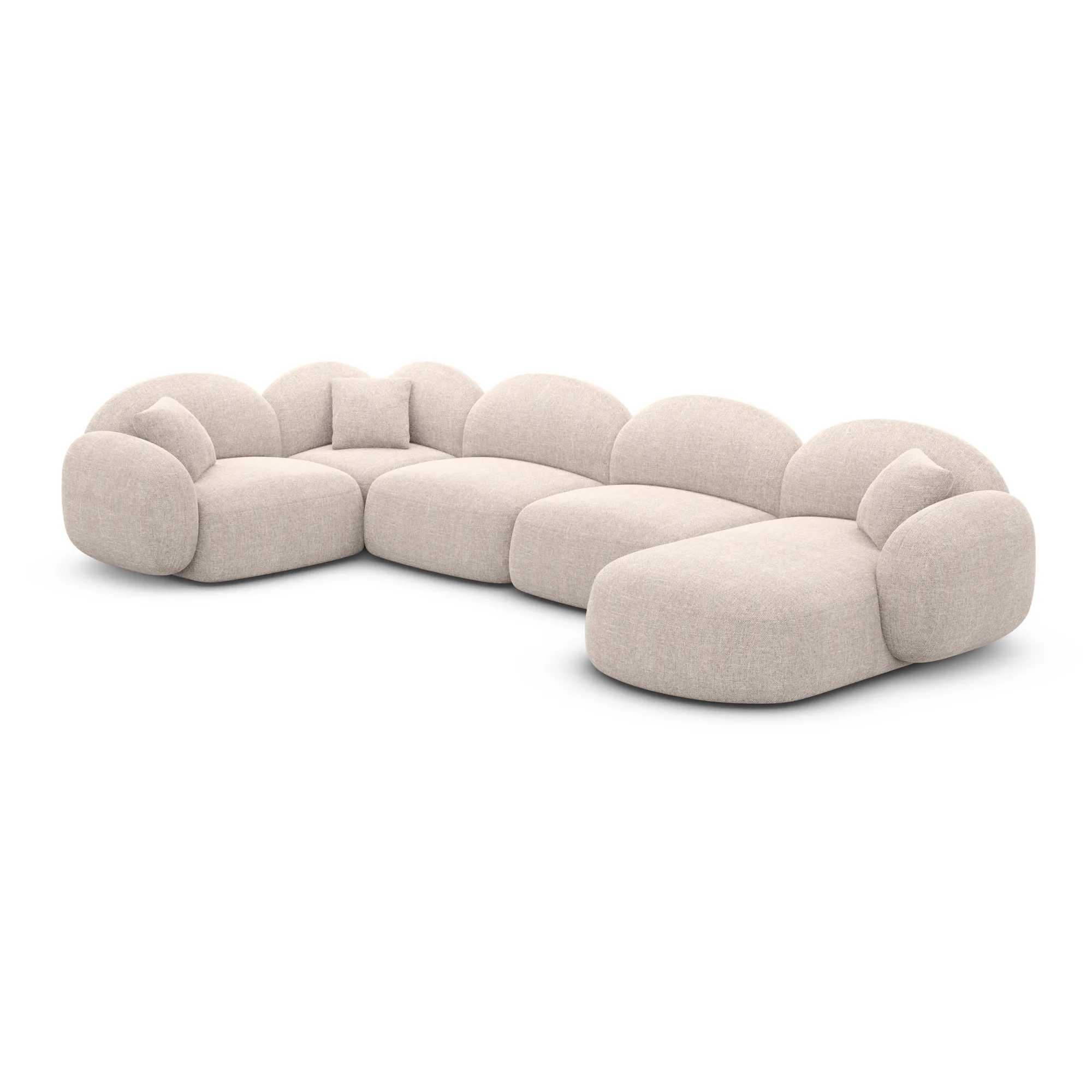 Strukturstoff U-Form XL Wohnlandschaft Lumira – Bild 66