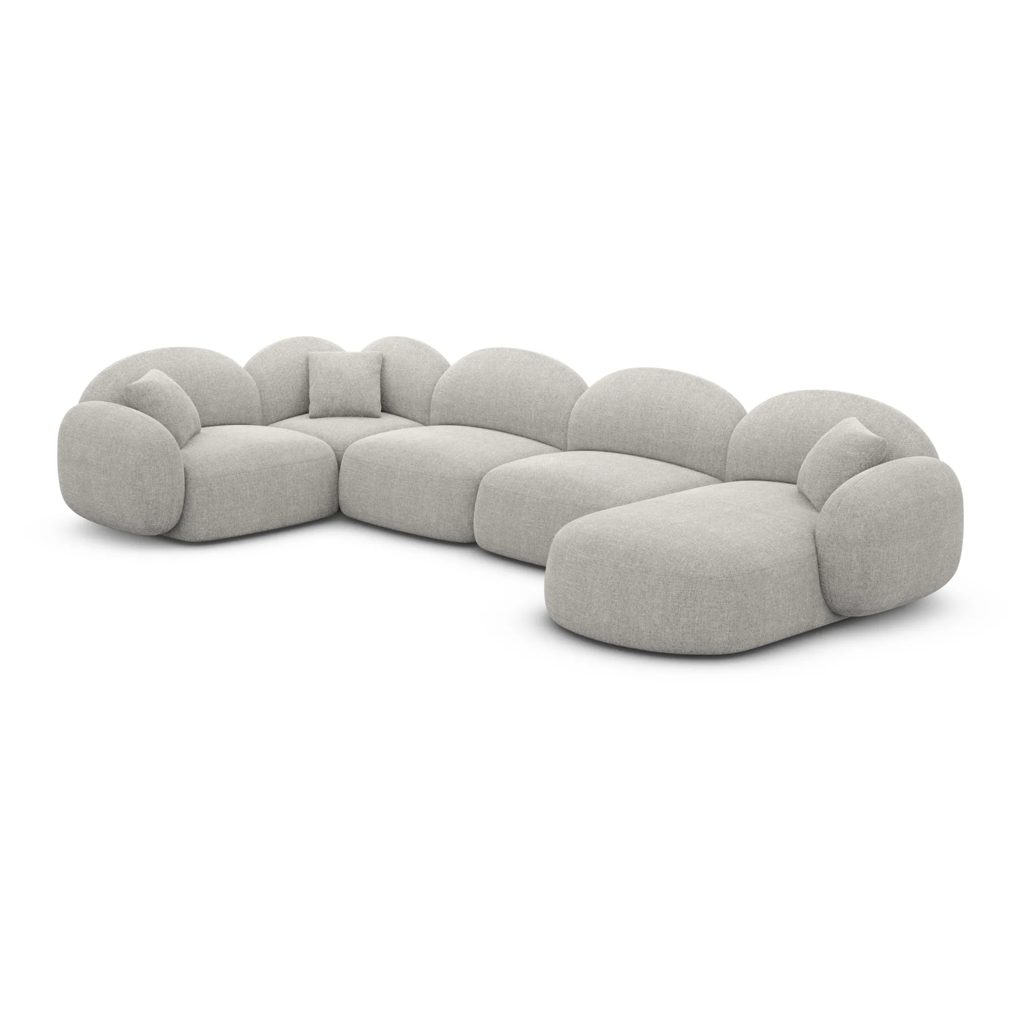 Strukturstoff U-Form XL Wohnlandschaft Lumira – Bild 27