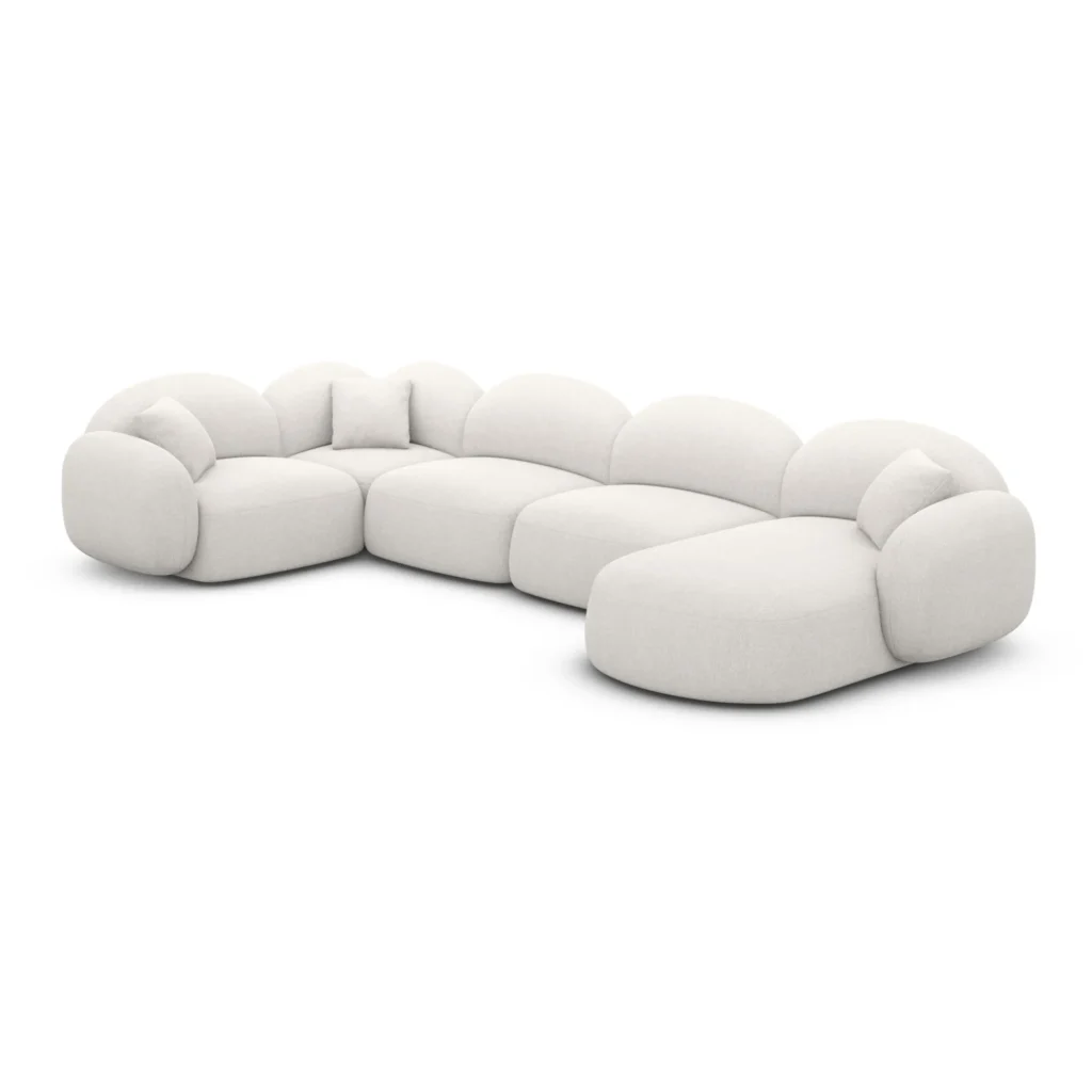 Strukturstoff U-Form XL Wohnlandschaft Lumira