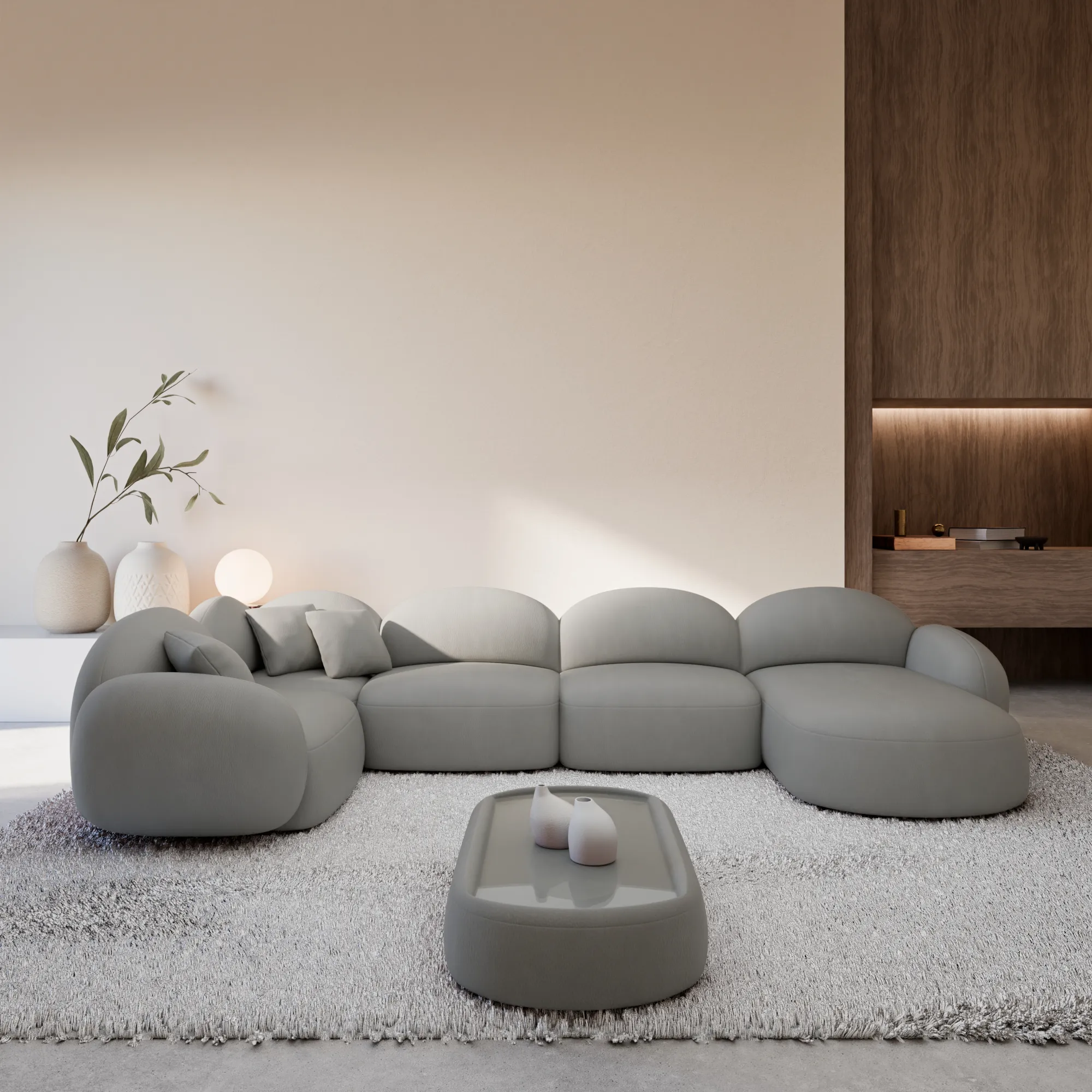 Echtleder U-Form XL Wohnlandschaft Lumira – Bild 15