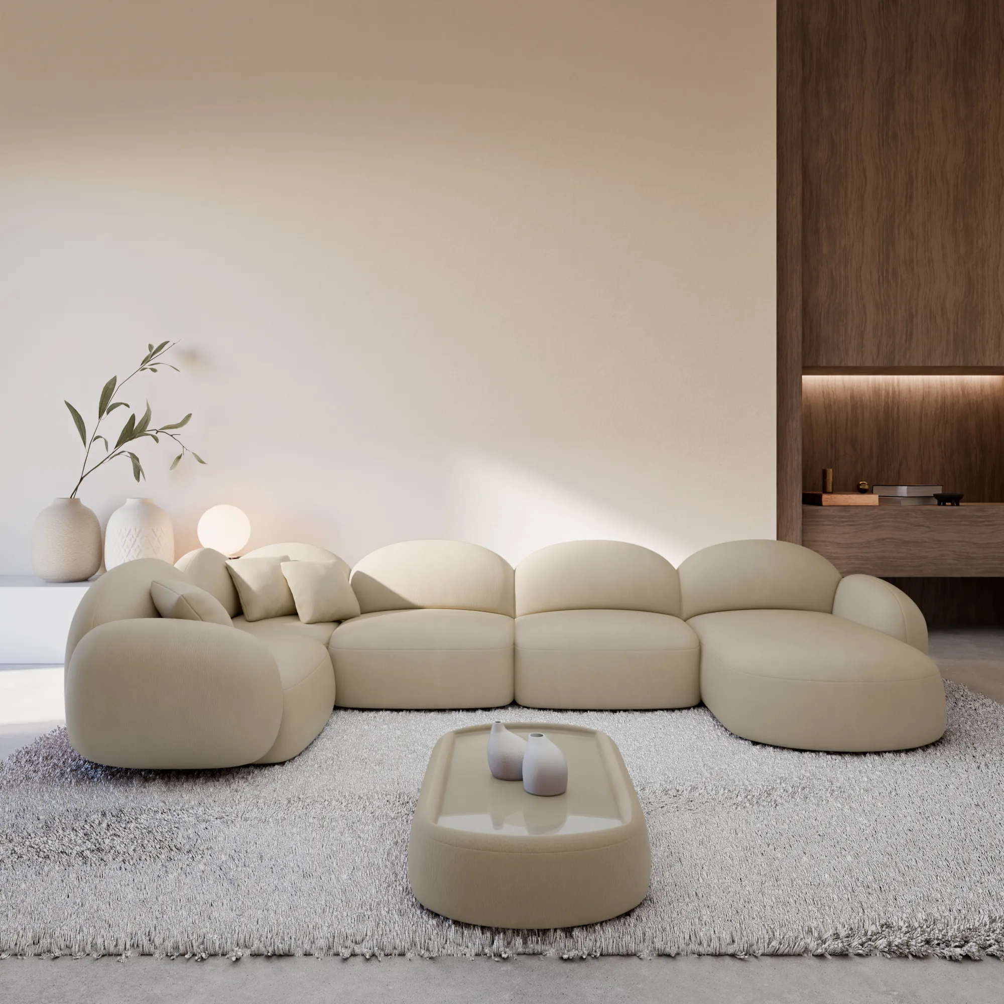 Kunstleder U-Form XL Wohnlandschaft Lumira – Bild 3