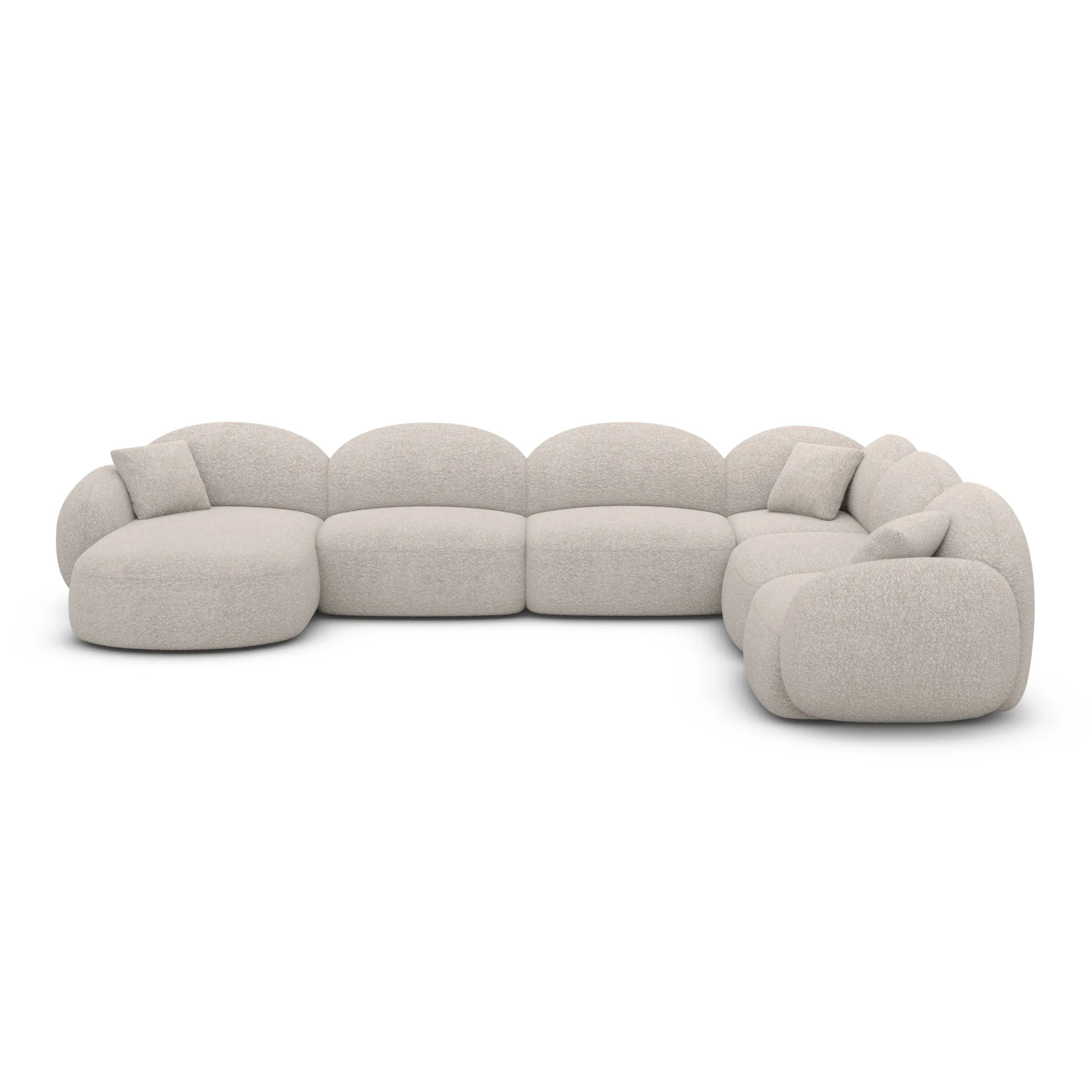 Bouclé U-Form XXL Wohnlandschaft Lumira – Bild 8