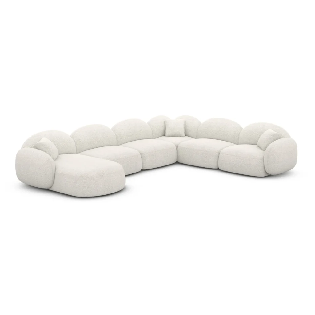 Bouclé U-Form XXL Wohnlandschaft Lumira