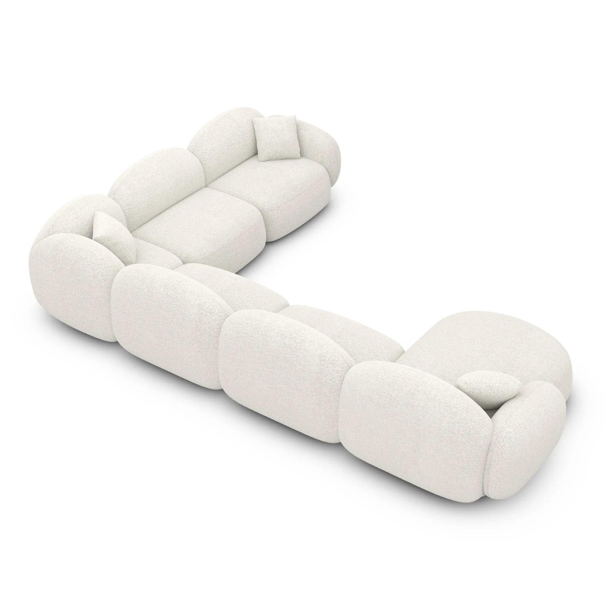 Bouclé U-Form XXL Wohnlandschaft Lumira – Bild 12