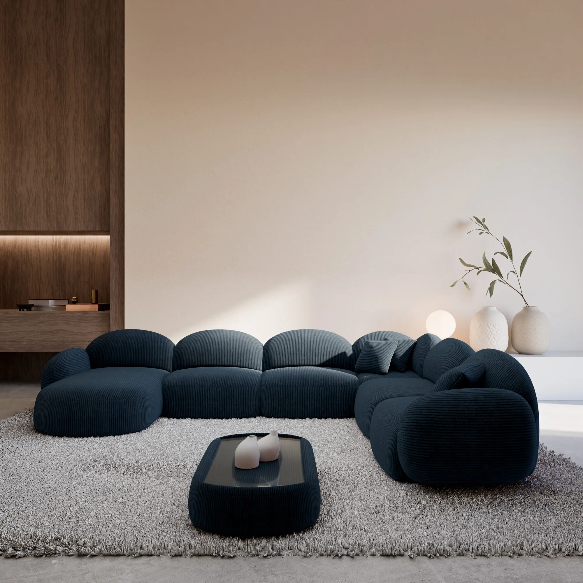 Cord U-Form XXL Wohnlandschaft Lumira – Bild 8