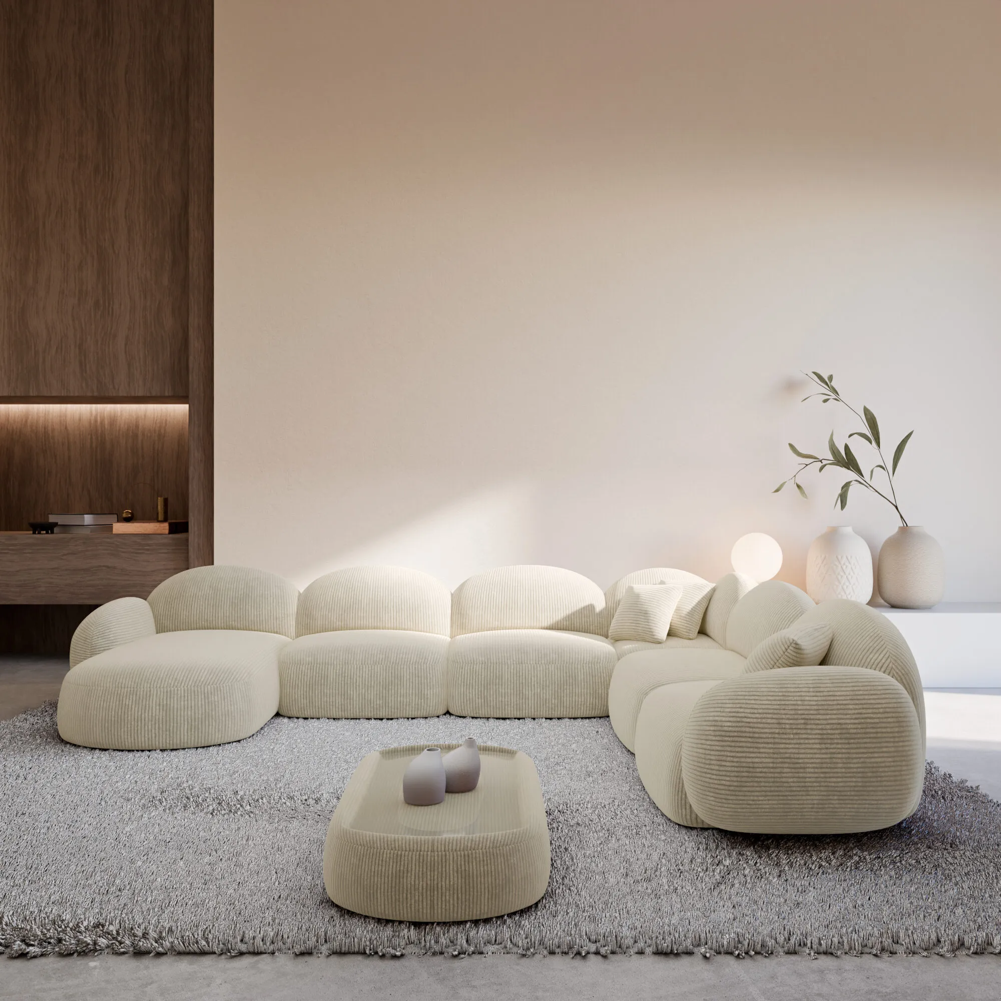 Cord U-Form XXL Wohnlandschaft Lumira – Bild 2