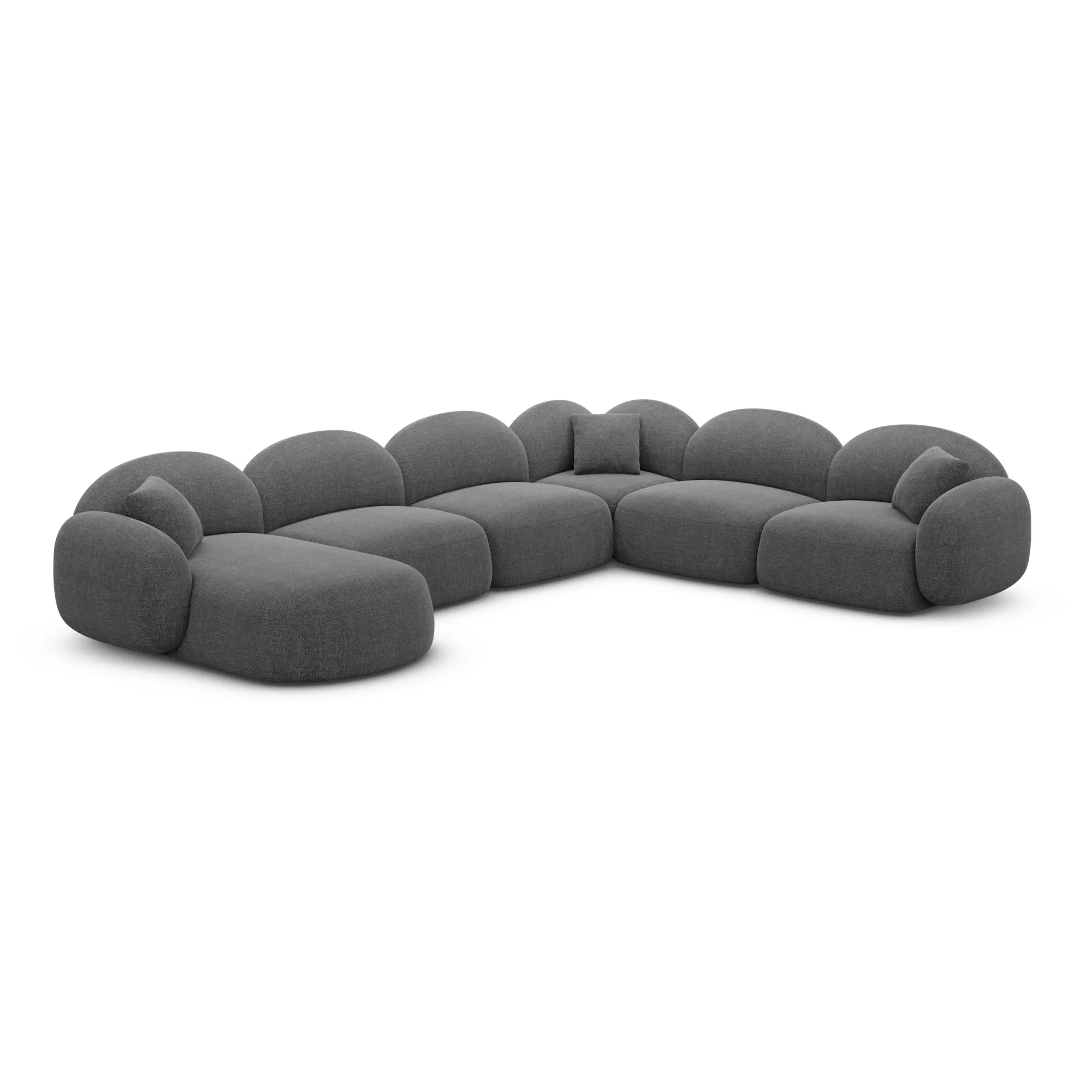 Strukturstoff U-Form XXL Wohnlandschaft Lumira – Bild 75