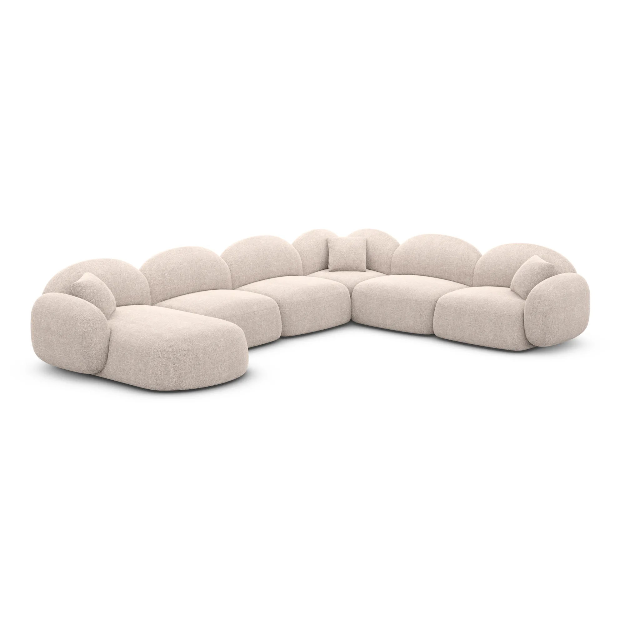 Strukturstoff U-Form XXL Wohnlandschaft Lumira – Bild 78