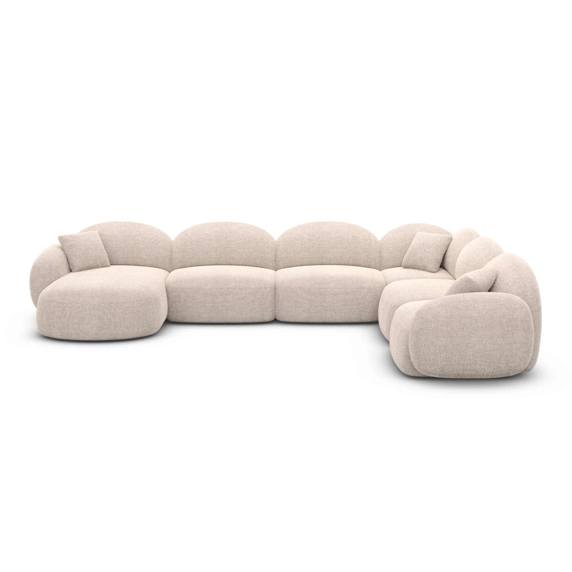Strukturstoff U-Form XXL Wohnlandschaft Lumira – Bild 79