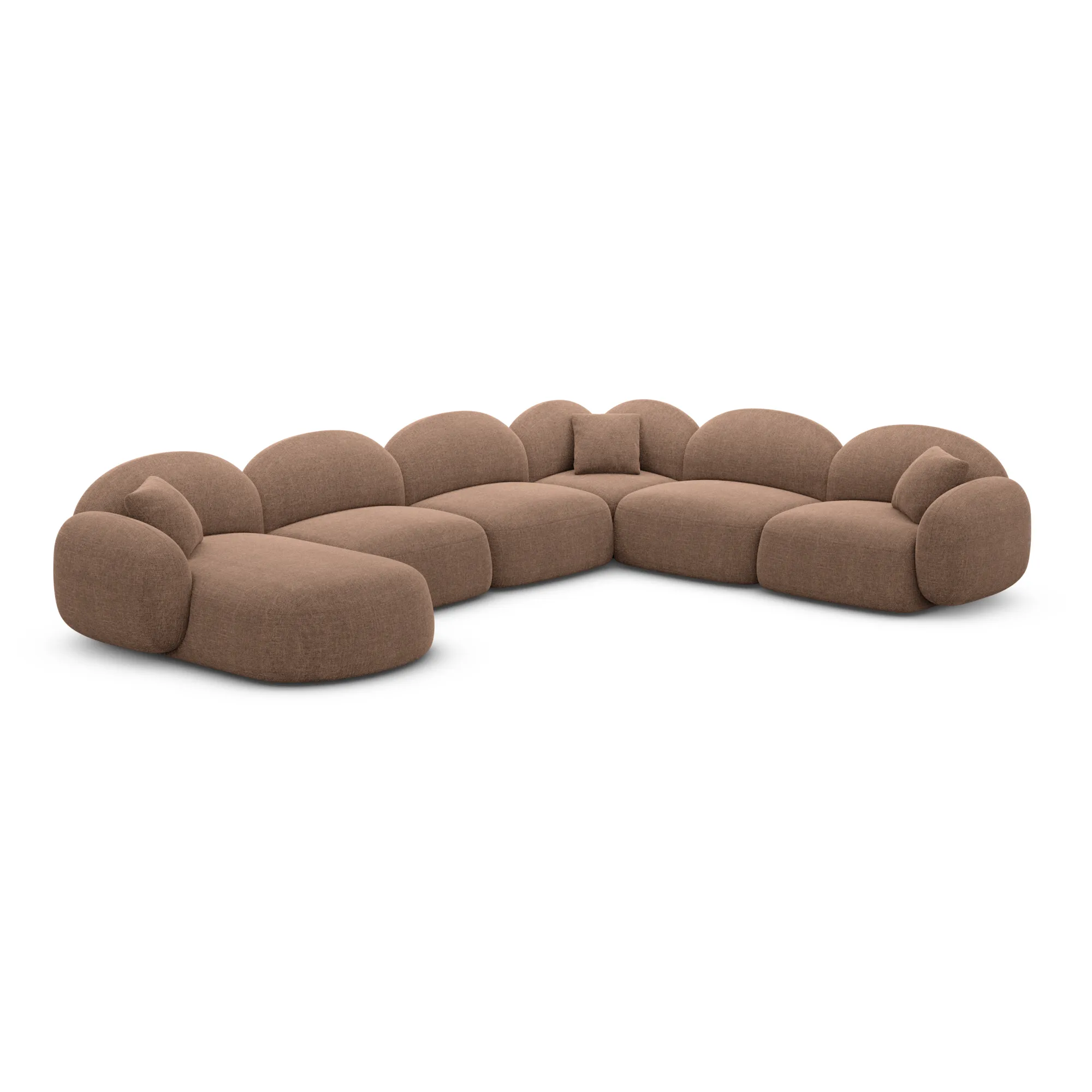 Strukturstoff U-Form XXL Wohnlandschaft Lumira – Bild 24