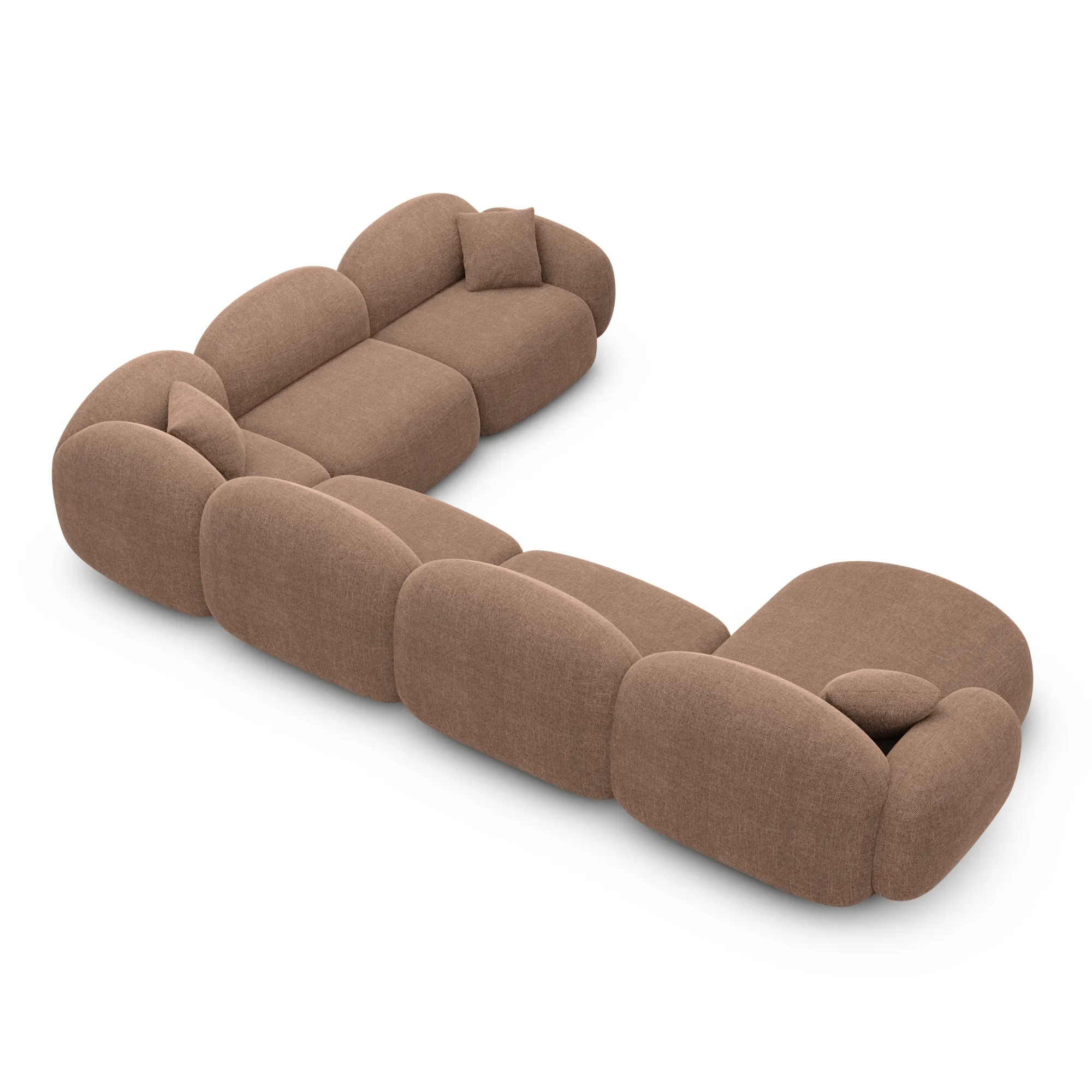 Strukturstoff U-Form XXL Wohnlandschaft Lumira – Bild 26