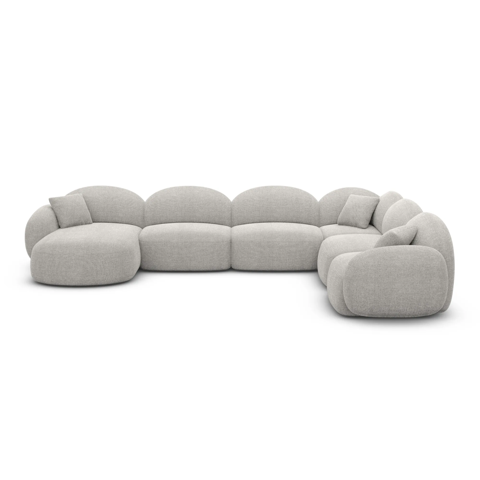 Strukturstoff U-Form XXL Wohnlandschaft Lumira – Bild 40