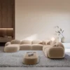 Samtstoff U-Form XXL Wohnlandschaft Lumira – Bild 14