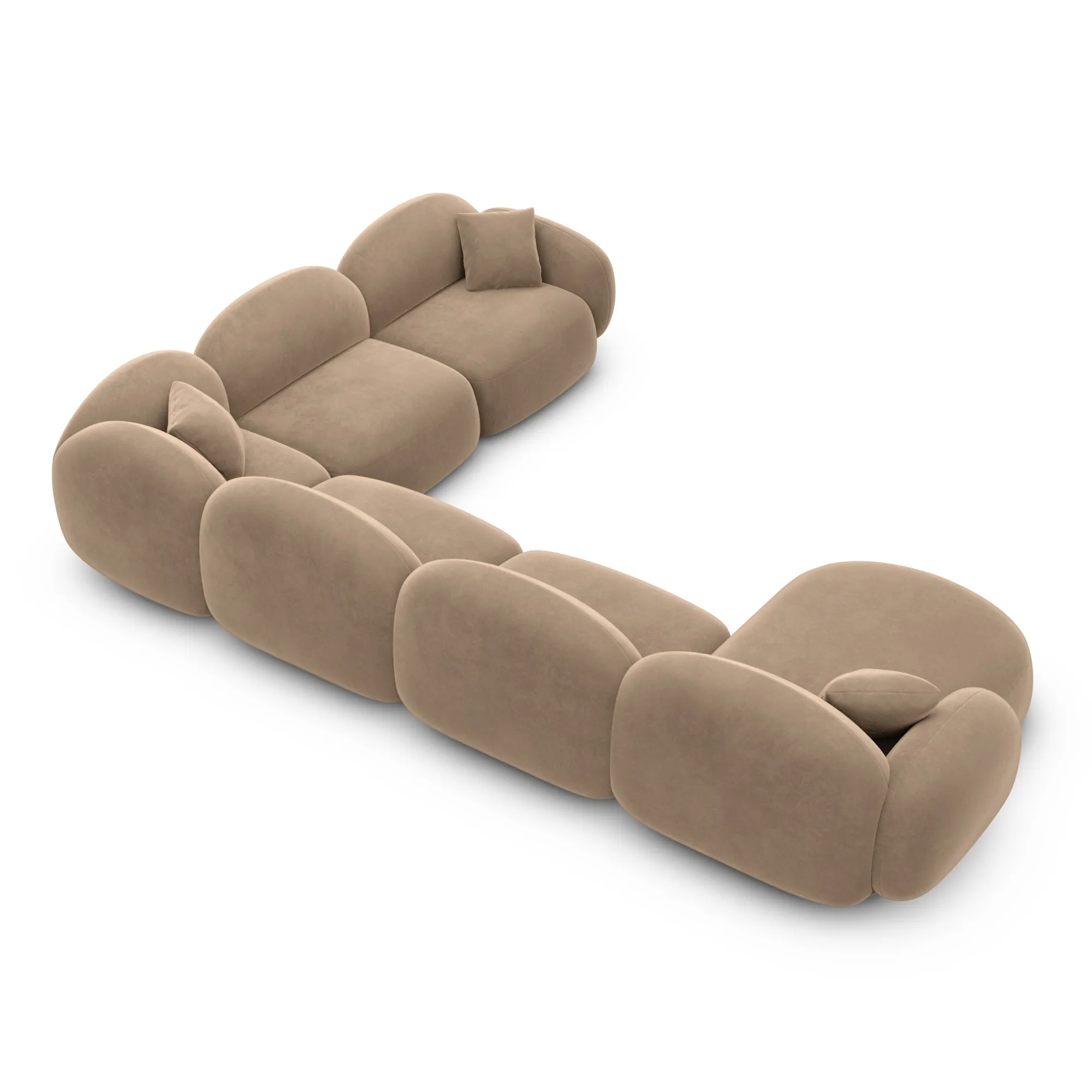 Samtstoff U-Form XXL Wohnlandschaft Lumira – Bild 90