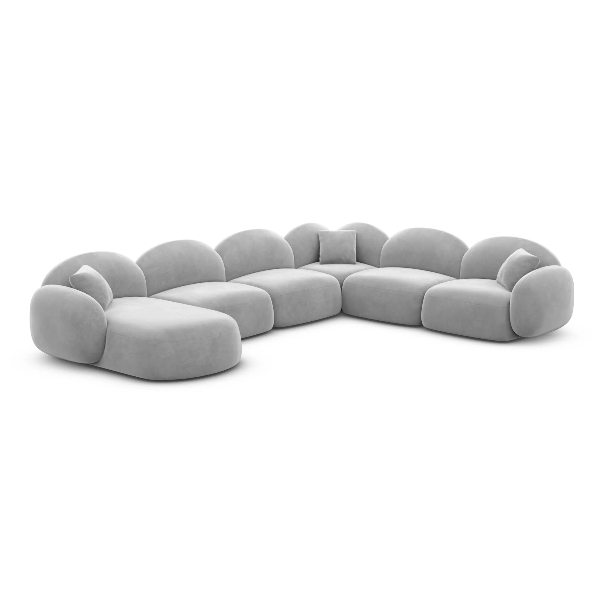 Samtstoff U-Form XXL Wohnlandschaft Lumira – Bild 28