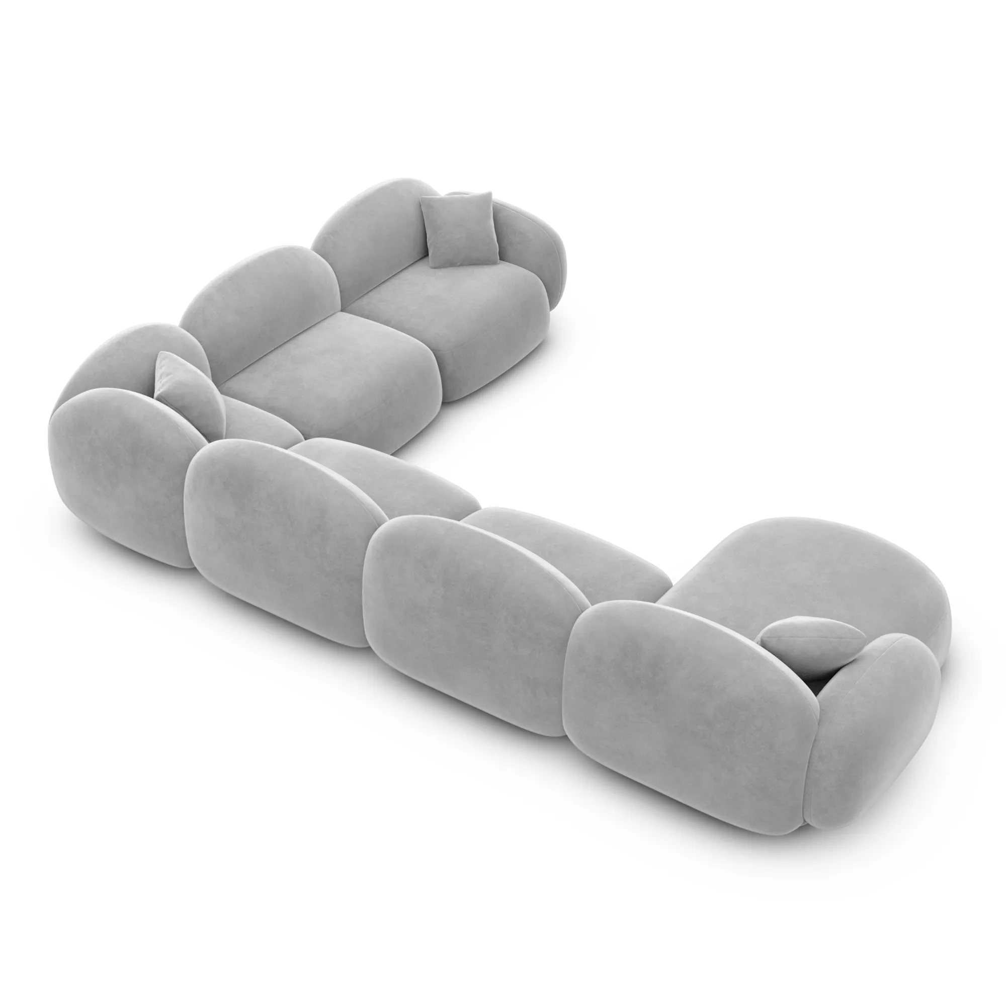 Samtstoff U-Form XXL Wohnlandschaft Lumira – Bild 30