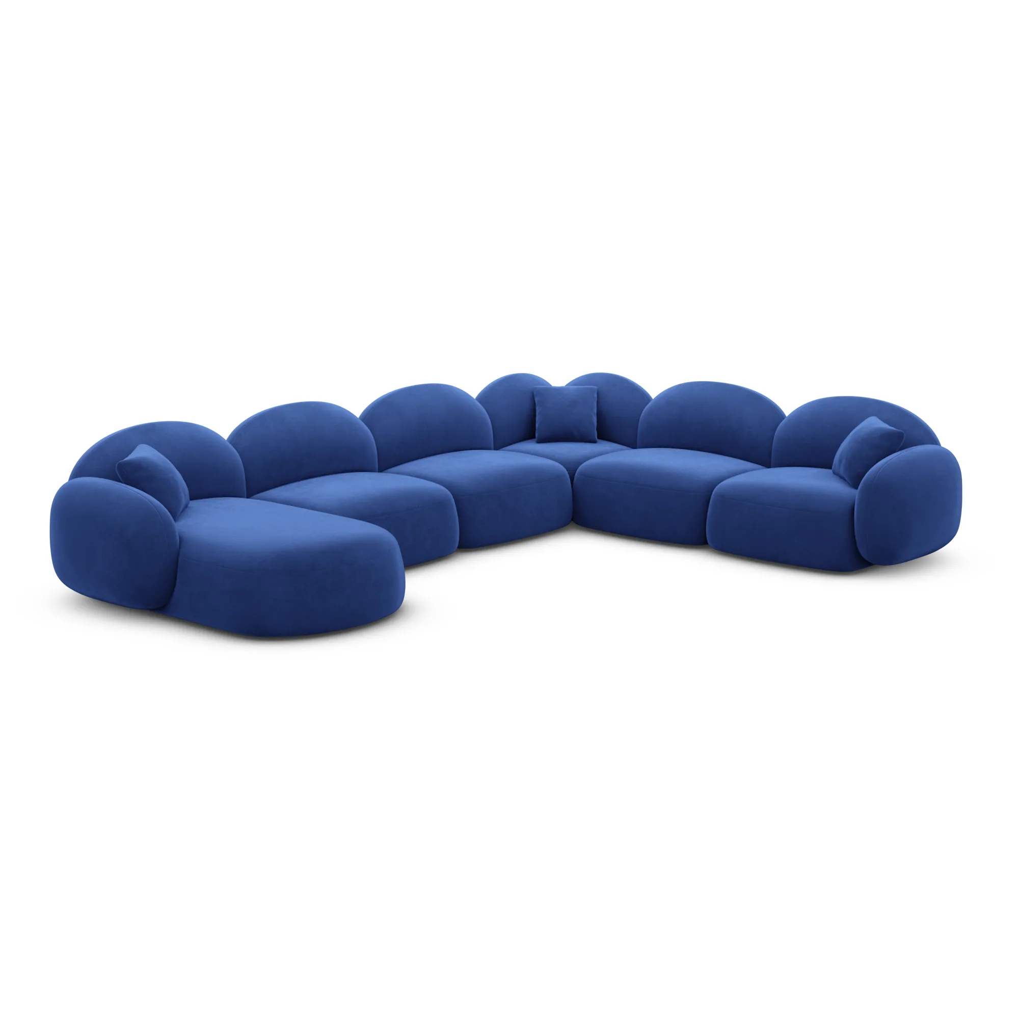 Samtstoff U-Form XXL Wohnlandschaft Lumira – Bild 37