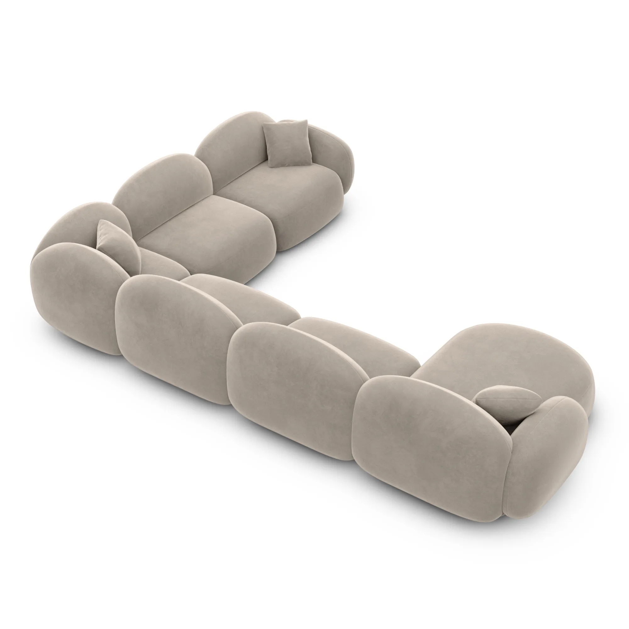 Samtstoff U-Form XXL Wohnlandschaft Lumira – Bild 45