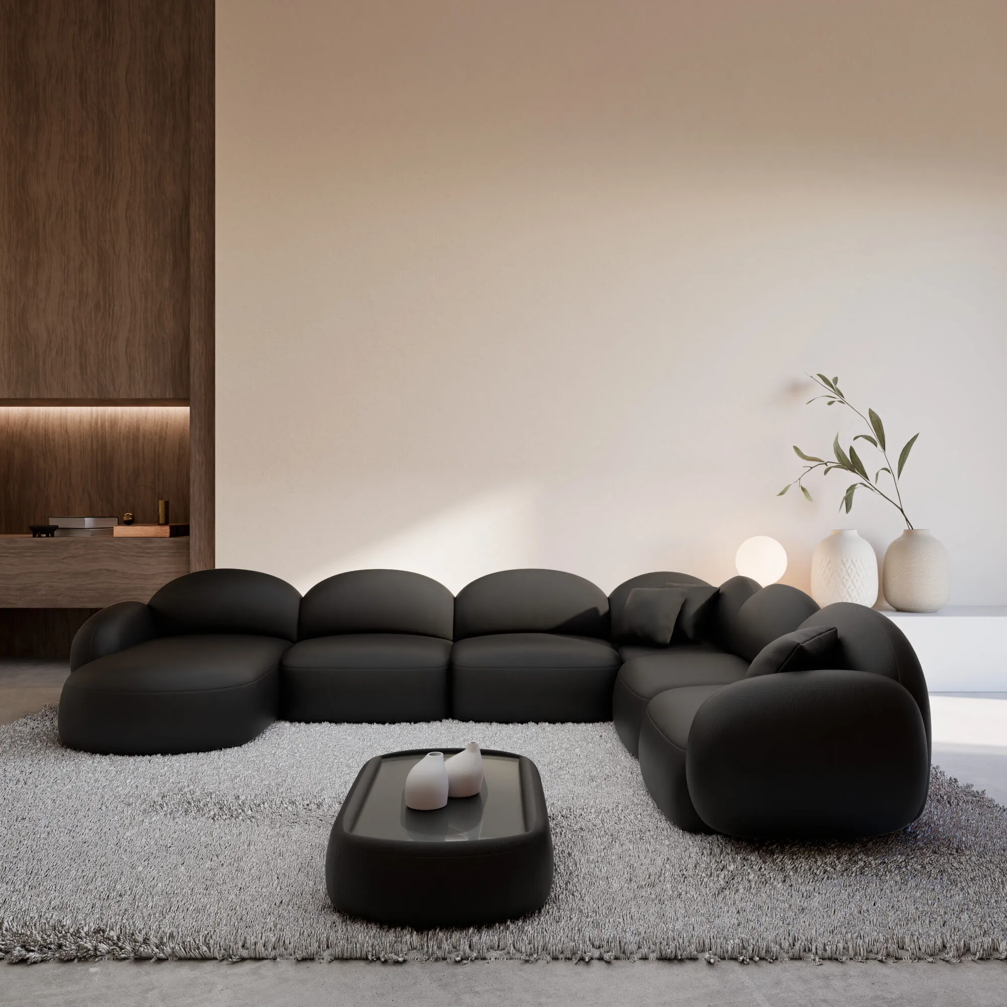 Kunstleder U-Form XXL Wohnlandschaft Lumira – Bild 6
