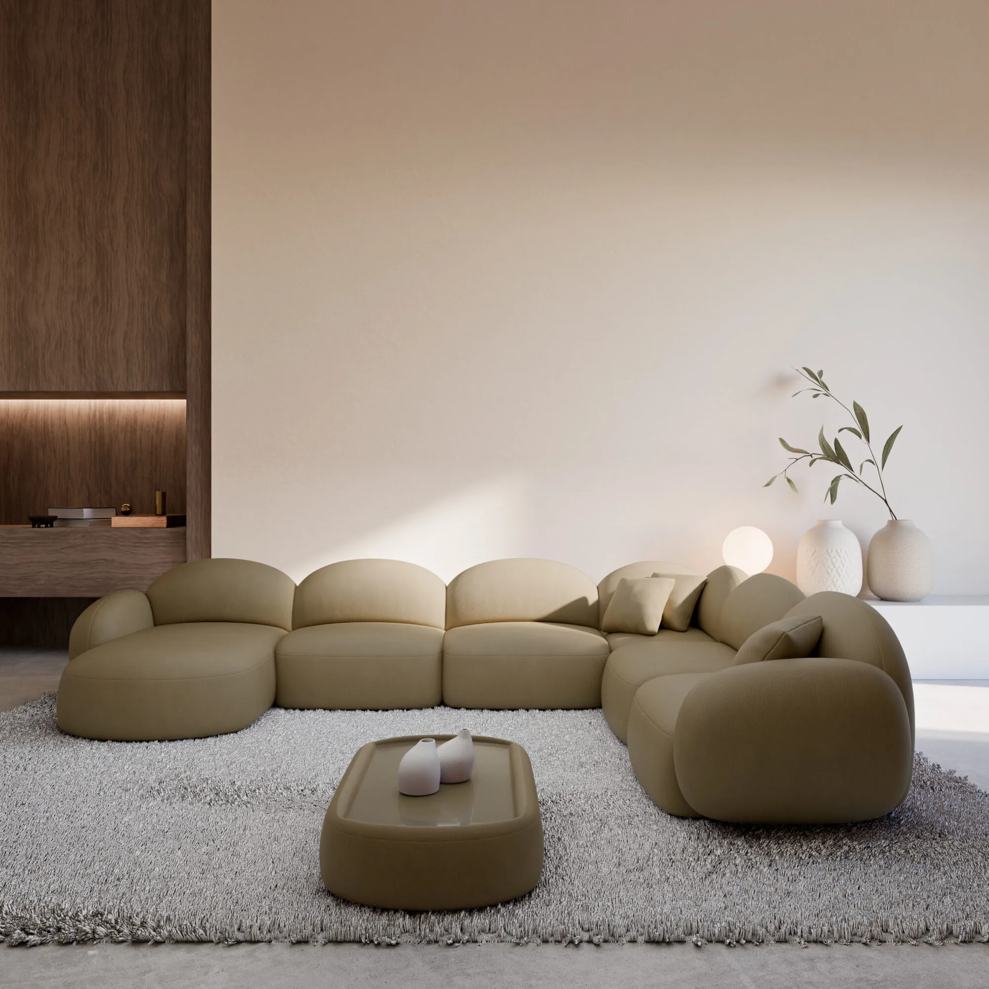 Kunstleder U-Form XXL Wohnlandschaft Lumira – Bild 8