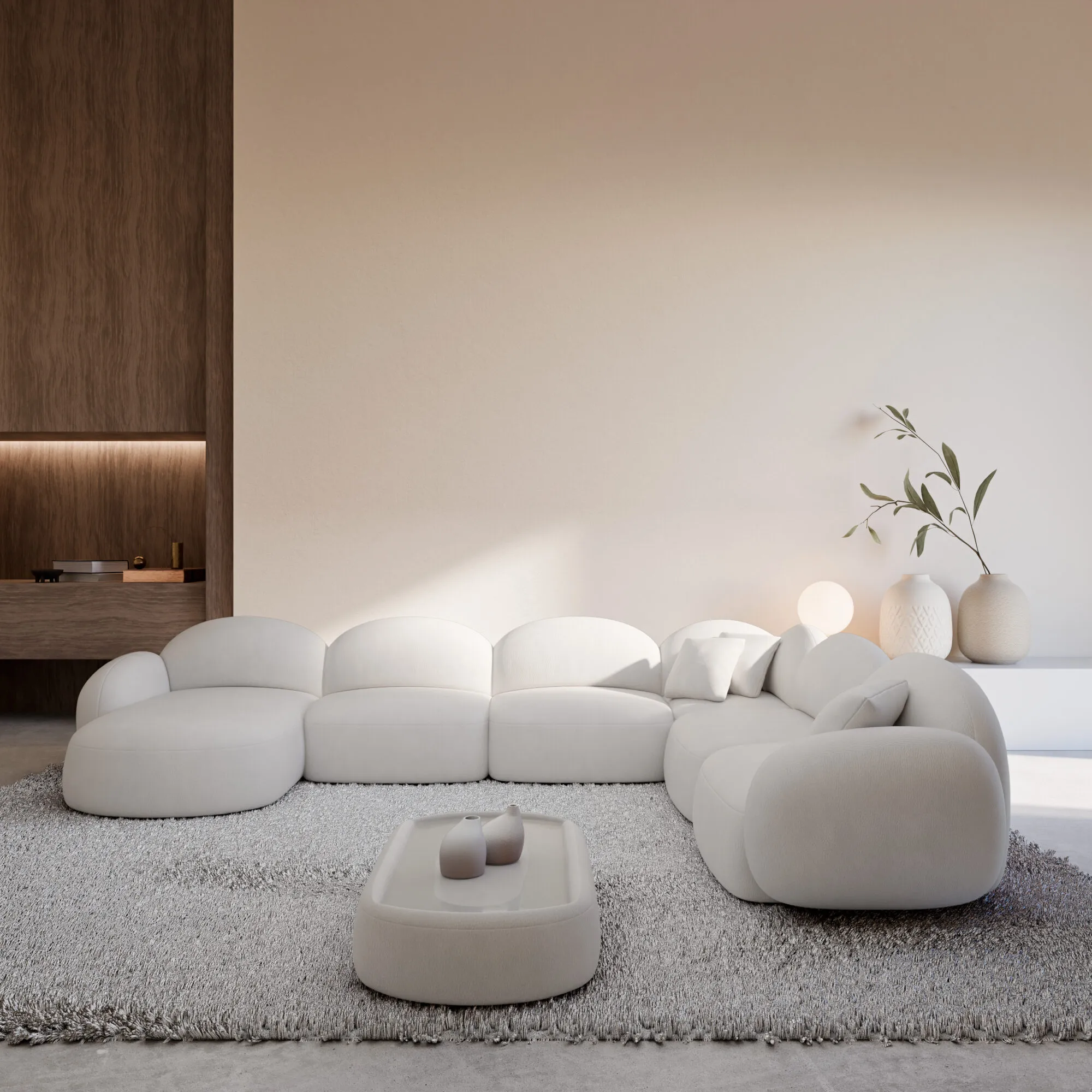 Kunstleder U-Form XXL Wohnlandschaft Lumira – Bild 12