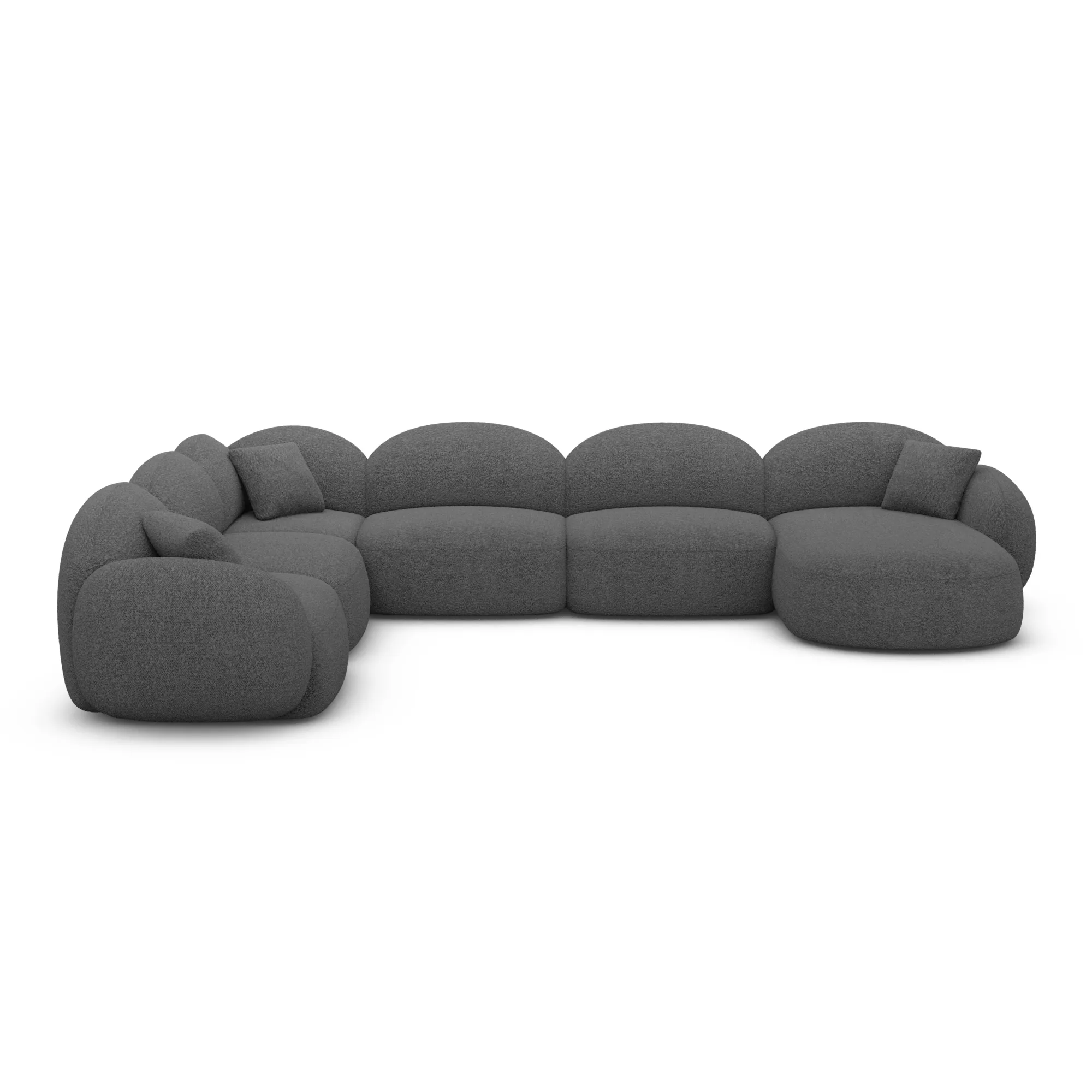 Bouclé U-Form XXL Wohnlandschaft Lumira – Bild 14